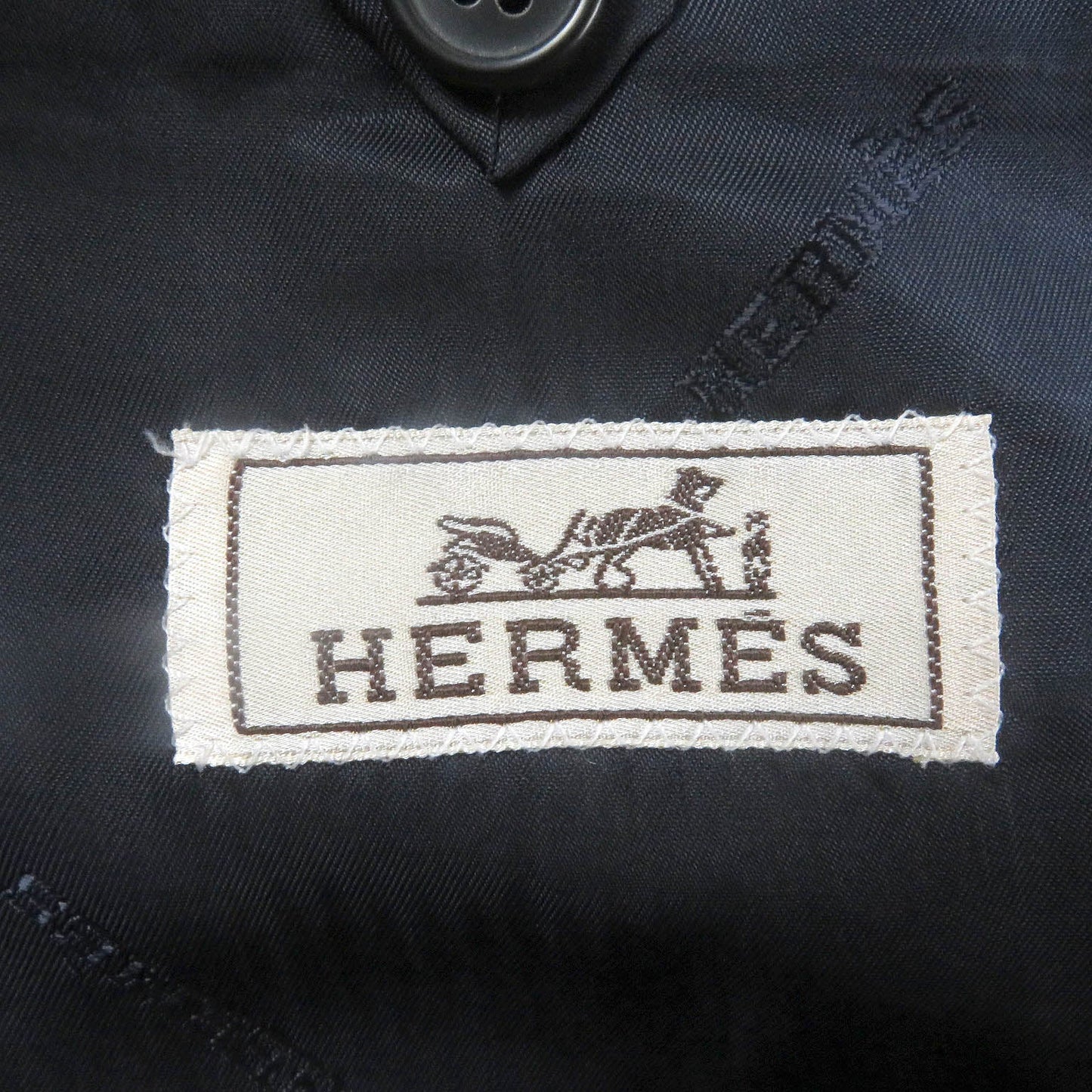 HERMES tailored jacket Outer: 100% linen, lining: 100% cupra blue mens 46 Used