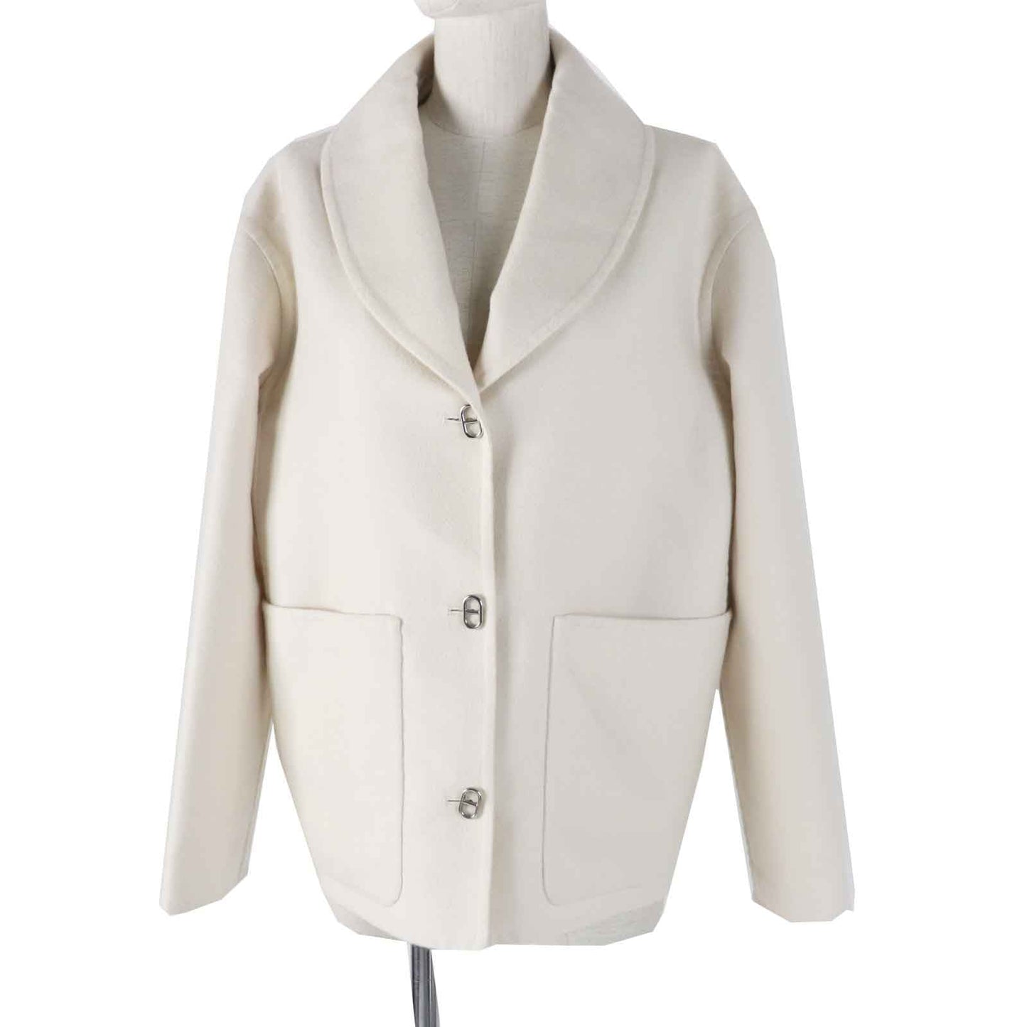 HERMES coat 3E0221DA Outer material: 100% cashmere off white Women 40 Used