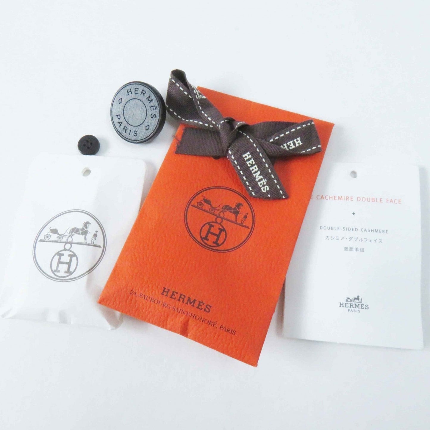 HERMES Best 3H0198DB Main: 100% cashmere Brown Women 38 Used