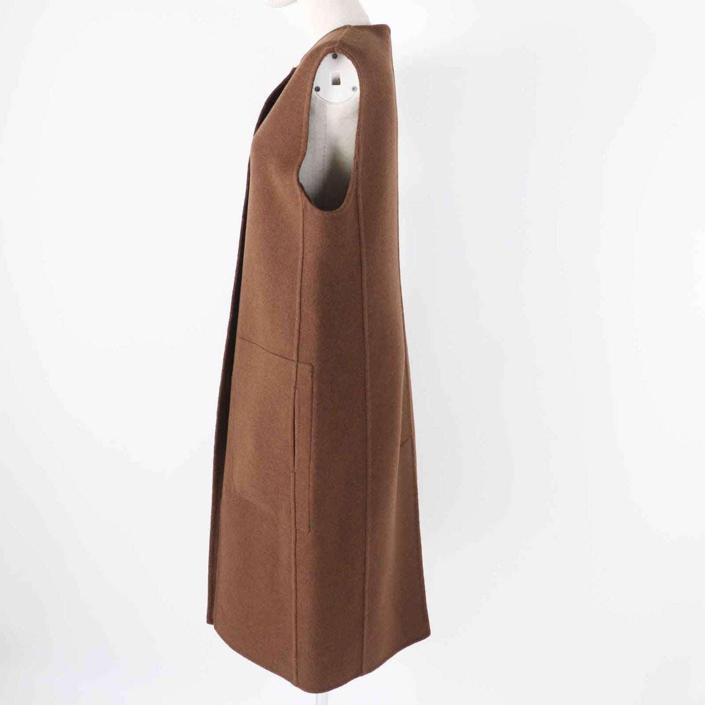 HERMES Best 3H0198DB Main: 100% cashmere Brown Women 38 Used
