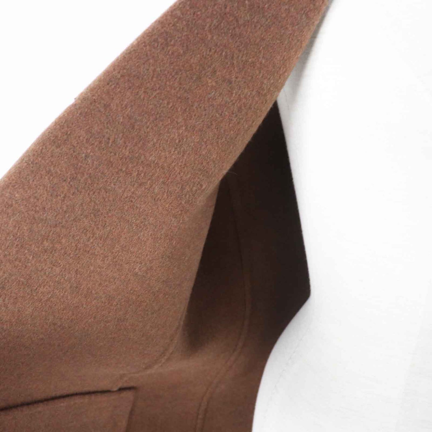 HERMES Best 3H0198DB Main: 100% cashmere Brown Women 38 Used