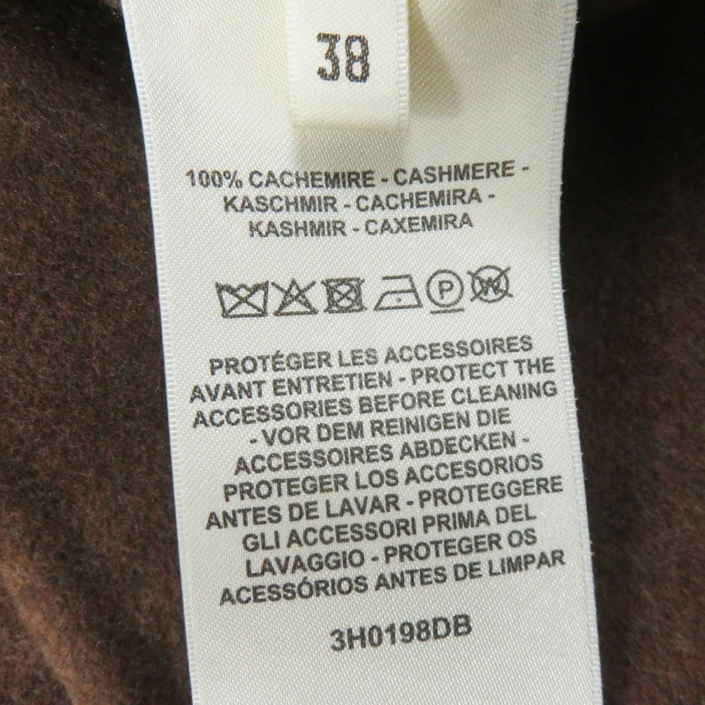 HERMES Best 3H0198DB Main: 100% cashmere Brown Women 38 Used