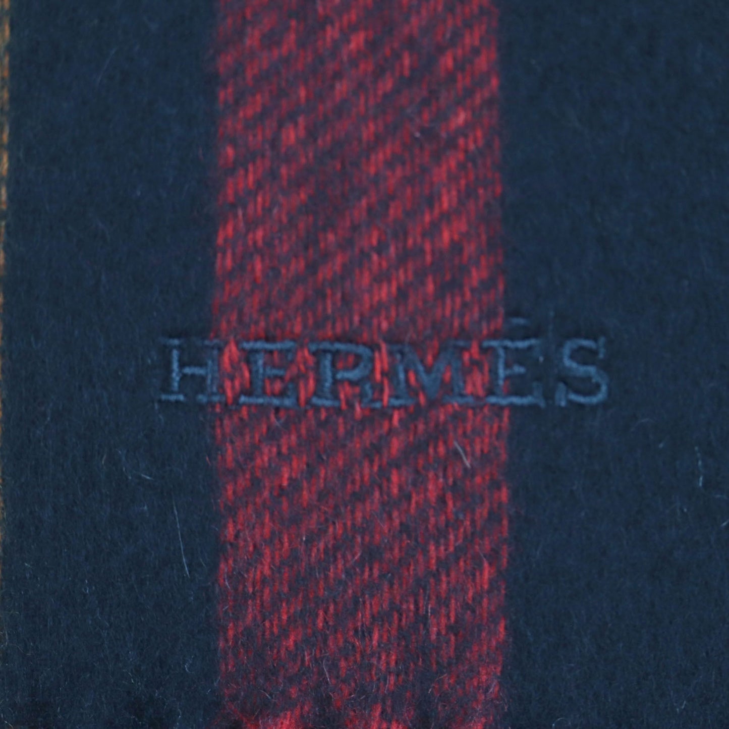 HERMES Scarf Main: 100% cashmere Black Grey mens Used