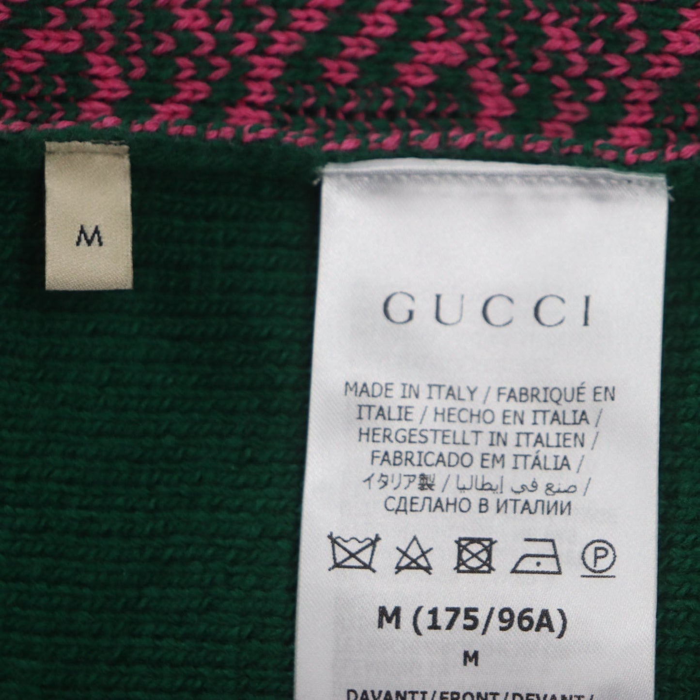 GUCCI Best 711573 Main: 71% wool, Main: 29% cotton, Outer: 100% wool Green pink HA HA HA mens M Used