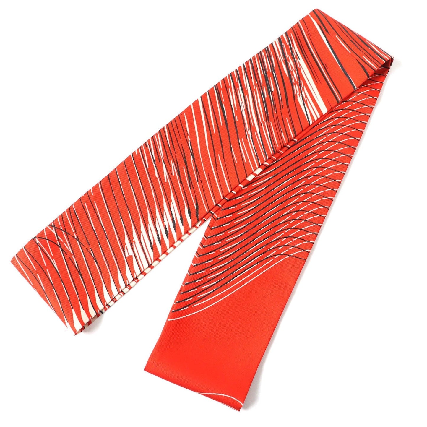HERMES Other fashion goods Main: 100% silk Orange White Black Women Used