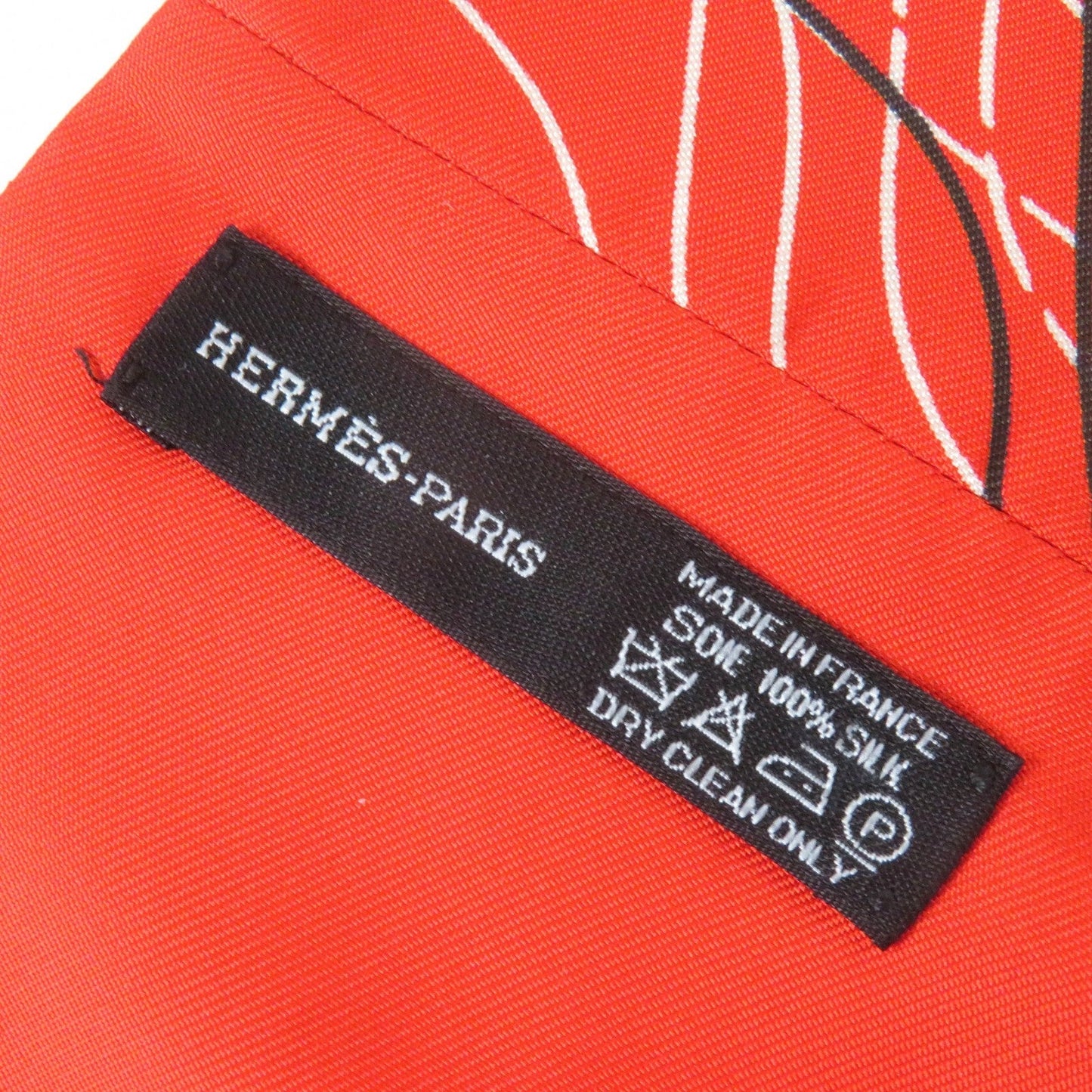 HERMES Other fashion goods Main: 100% silk Orange White Black Women Used