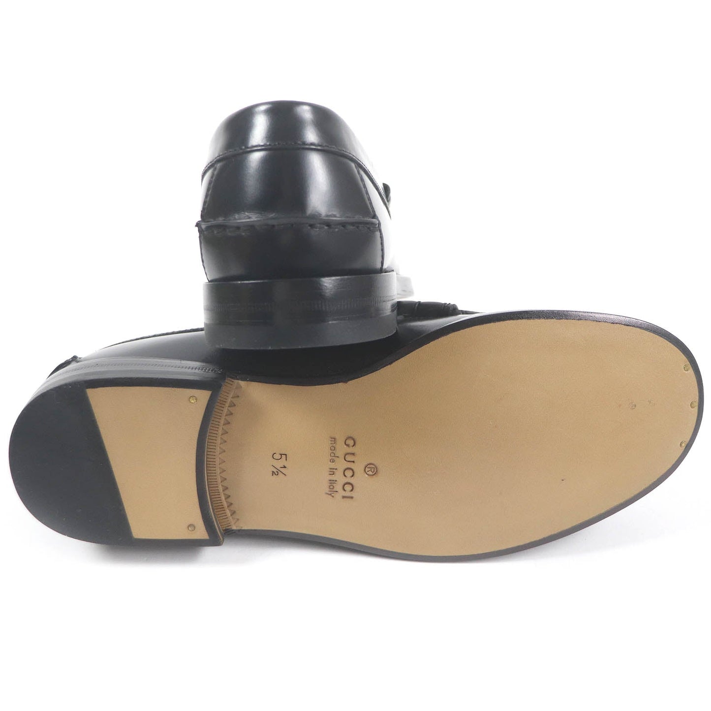 GUCCI loafers 673817 Main: GG canvas, Main: Leather Beige black mens 5.5 Used