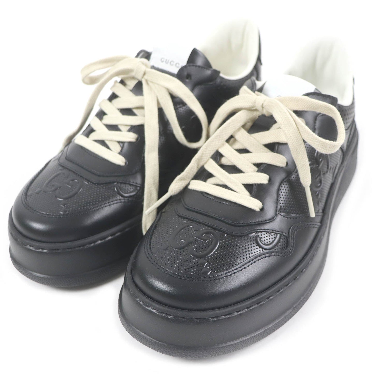 GUCCI sneakers 669582 Main: Leather black mens 6 Used
