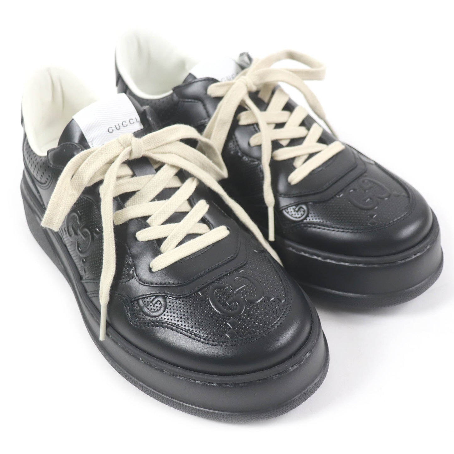 GUCCI sneakers 669582 Main: Leather black mens 6 Used