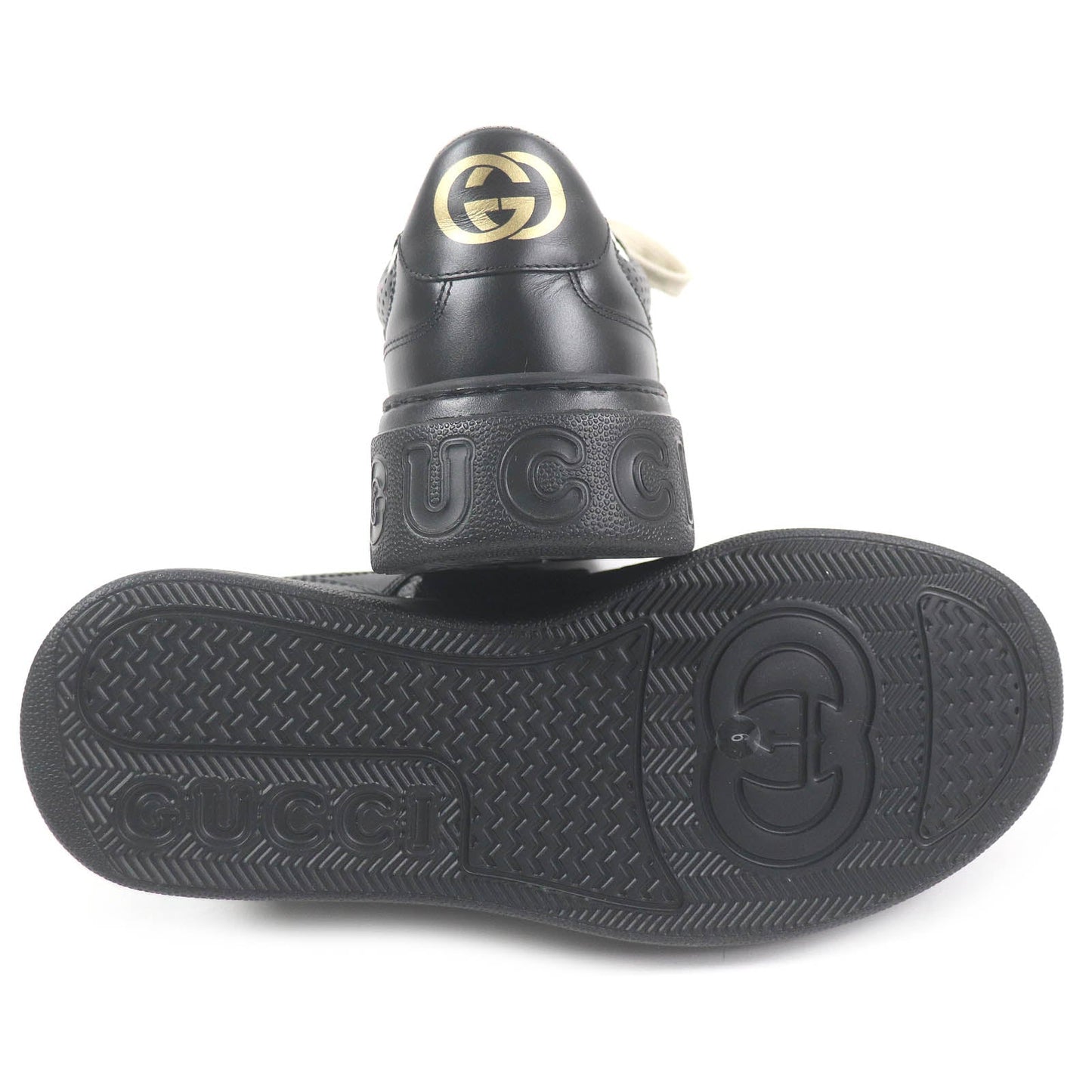 GUCCI sneakers 669582 Main: Leather black mens 6 Used