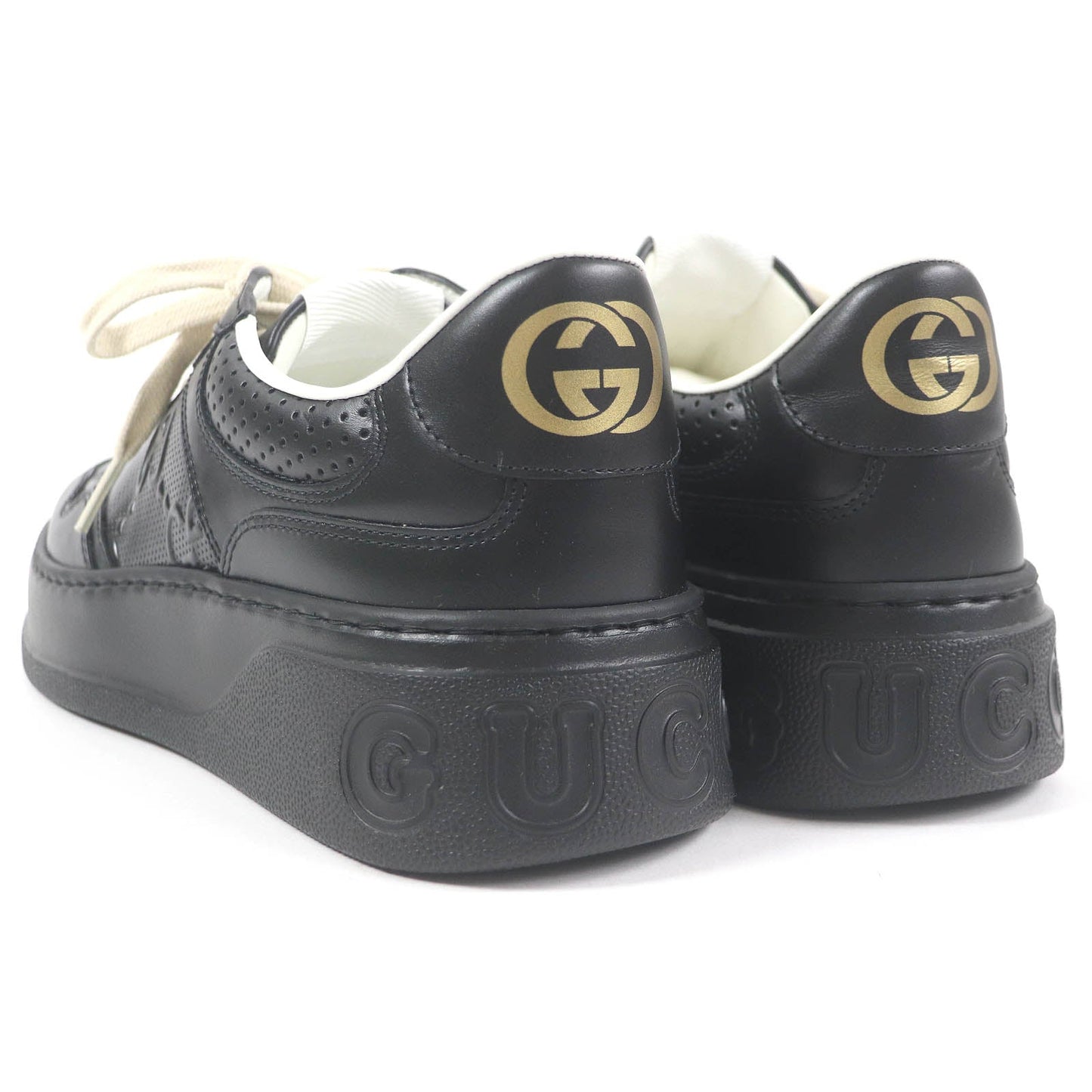 GUCCI sneakers 669582 Main: Leather black mens 6 Used