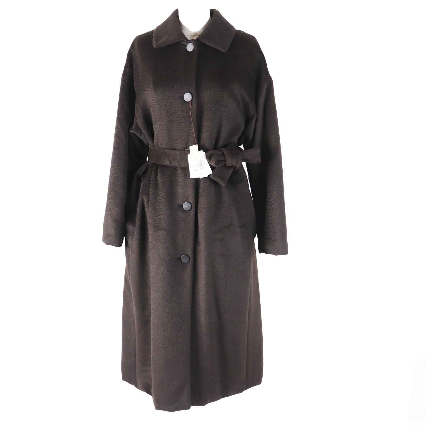 HERMES coat 3H0123DH Main: 75% alpaca, Main: 25% wool, Filling: 55% cashmere, Filling: 45% polyester, Lining: 100% polyester Dark brown Marron Ebene Women 36 Used
