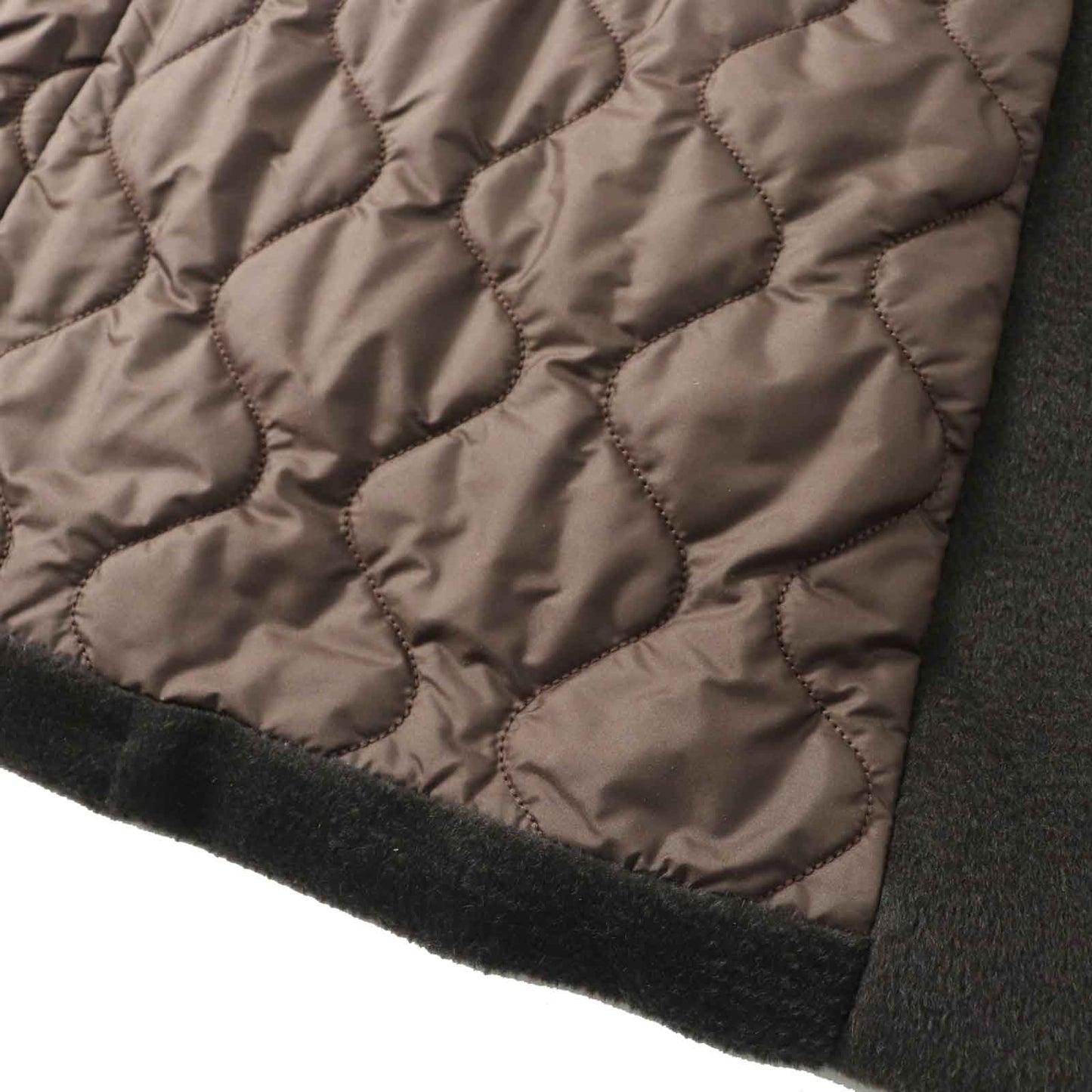 HERMES coat 3H0123DH Main: 75% alpaca, Main: 25% wool, Filling: 55% cashmere, Filling: 45% polyester, Lining: 100% polyester Dark brown Marron Ebene Women 36 Used