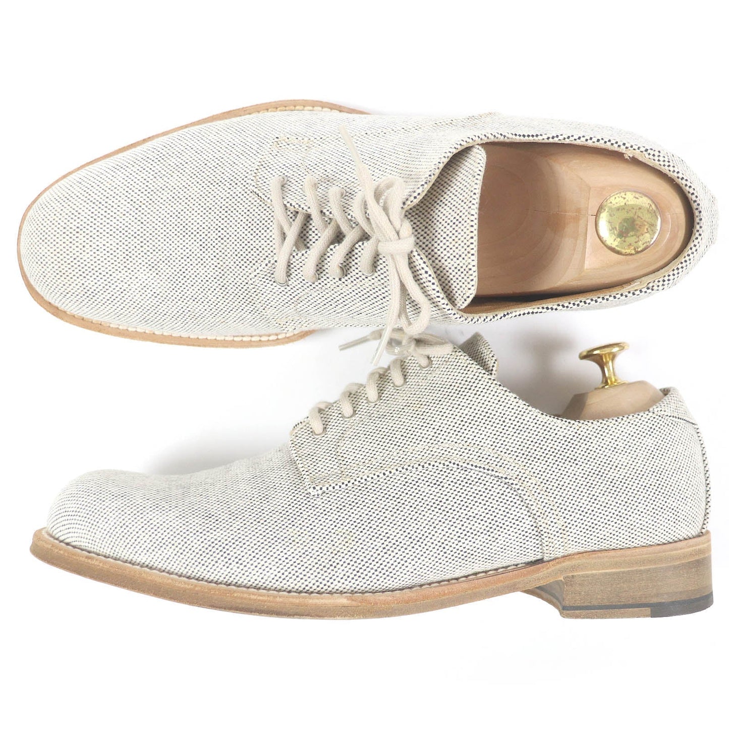 HERMES Leather shoes Main: Leather, Main: Canvas Beige type mens 41.5 Used