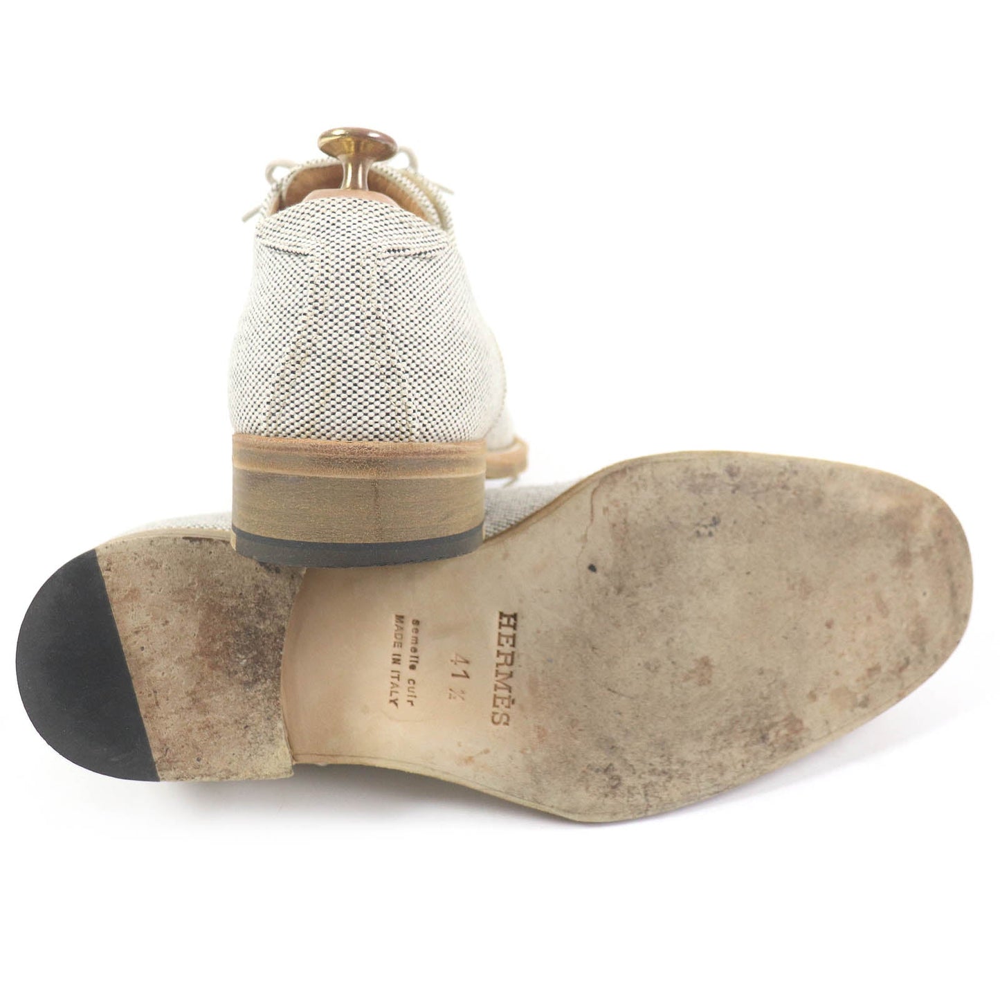 HERMES Leather shoes Main: Leather, Main: Canvas Beige type mens 41.5 Used