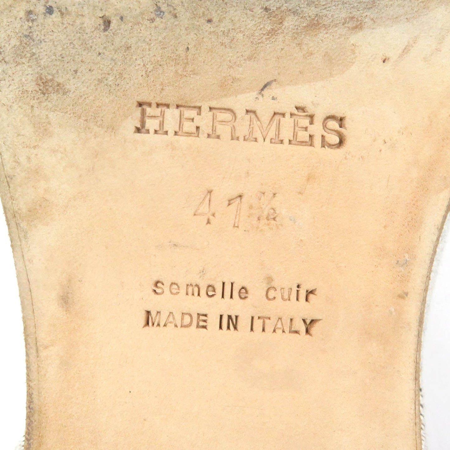 HERMES Leather shoes Main: Leather, Main: Canvas Beige type mens 41.5 Used