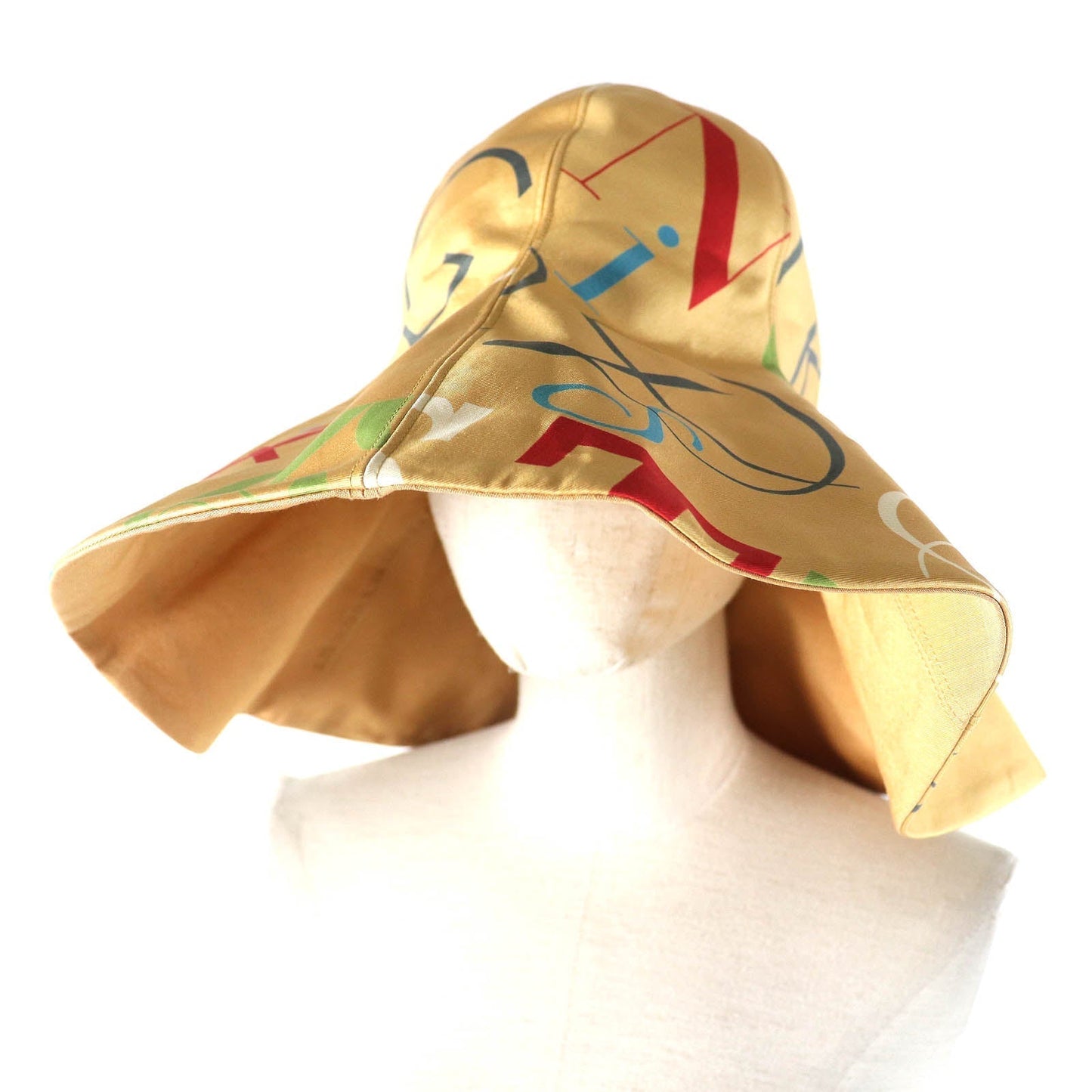 HERMES hat Outer: 100% silk, Lining: 50% linen, Lining: 50% silk Beige multicolor Women Used