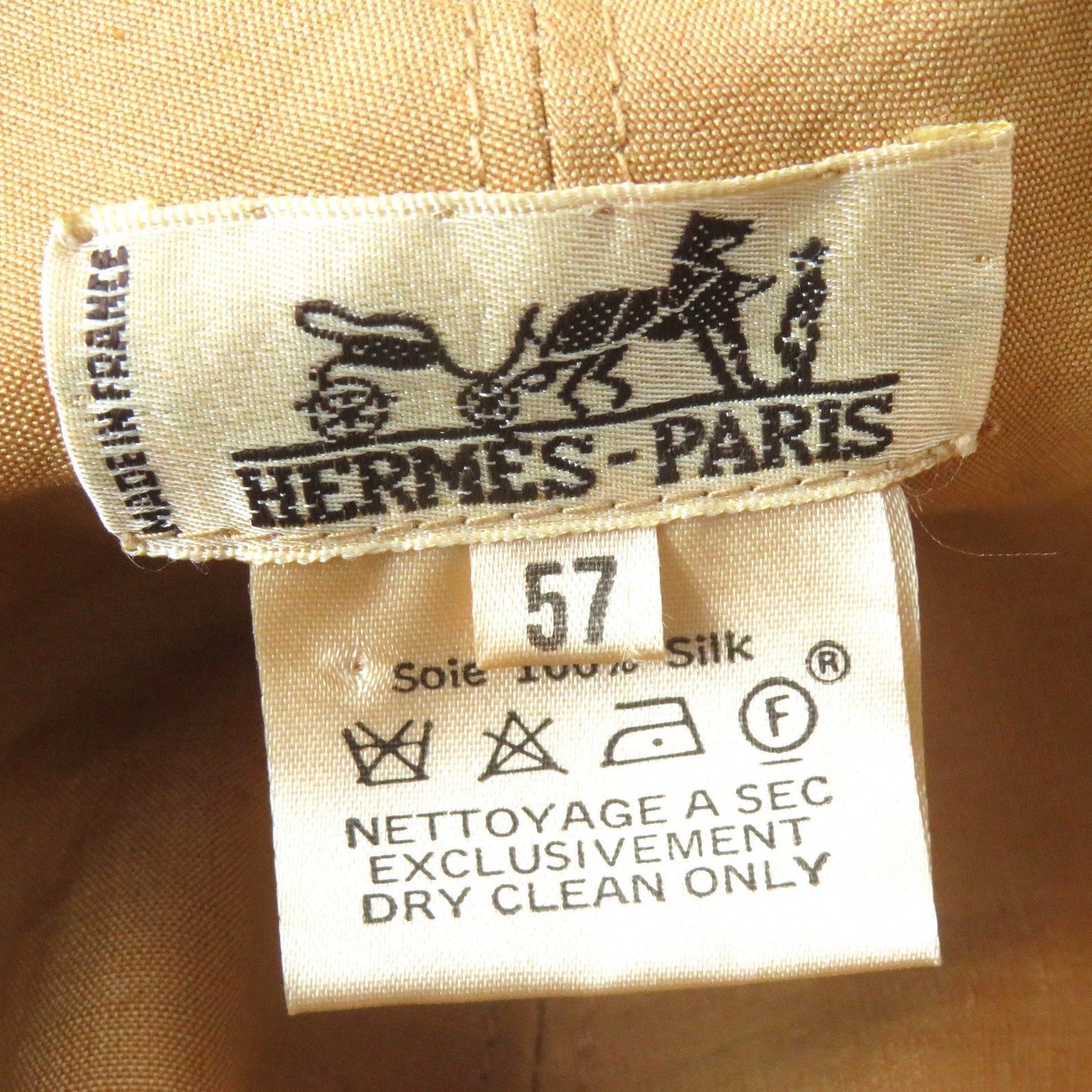 HERMES hat Outer: 100% silk, Lining: 50% linen, Lining: 50% silk Beige multicolor Women Used