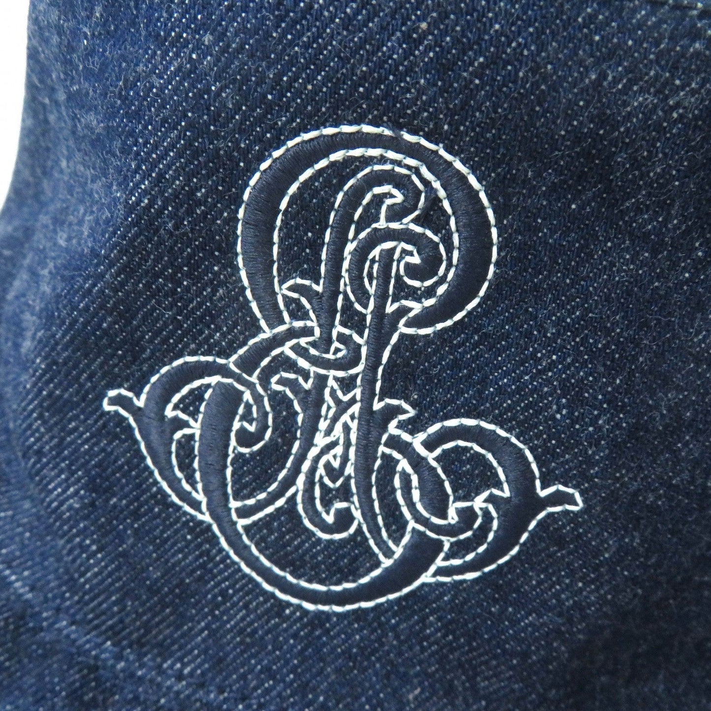 HERMES hat H241059N Outer: 100% cotton, Lining: 54% cotton, Lining: 46% silk, Part: 56% cotton, Part: 44% rayon Indigo blue Harper Emile Women 58 Used
