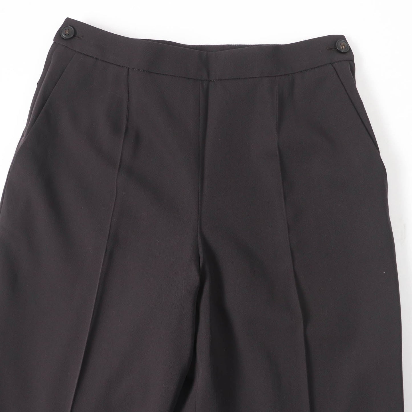 HERMES Pants Main: 100% wool, part: cowhide Brown Women 38 Used