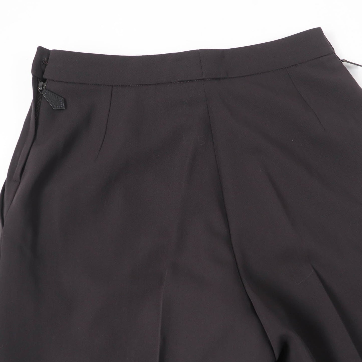 HERMES Pants Main: 100% wool, part: cowhide Brown Women 38 Used