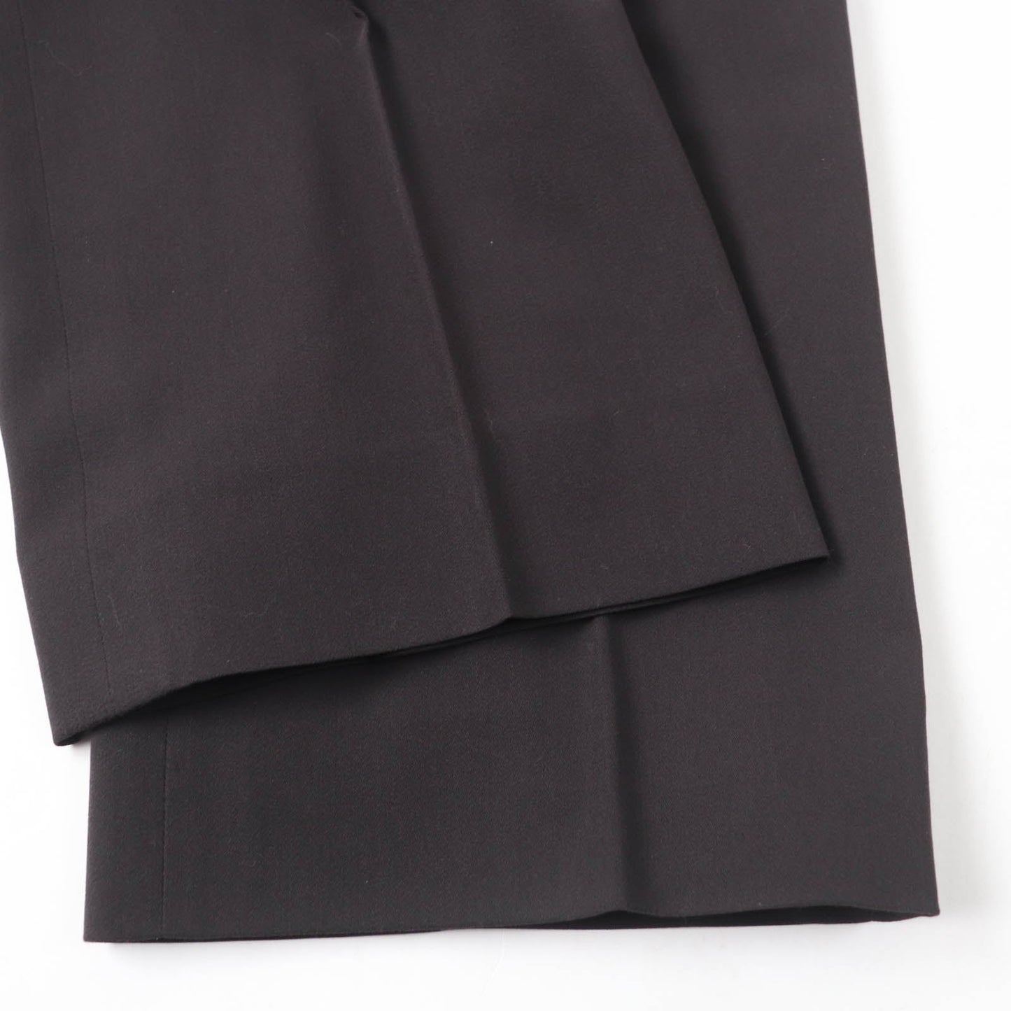 HERMES Pants Main: 100% wool, part: cowhide Brown Women 38 Used