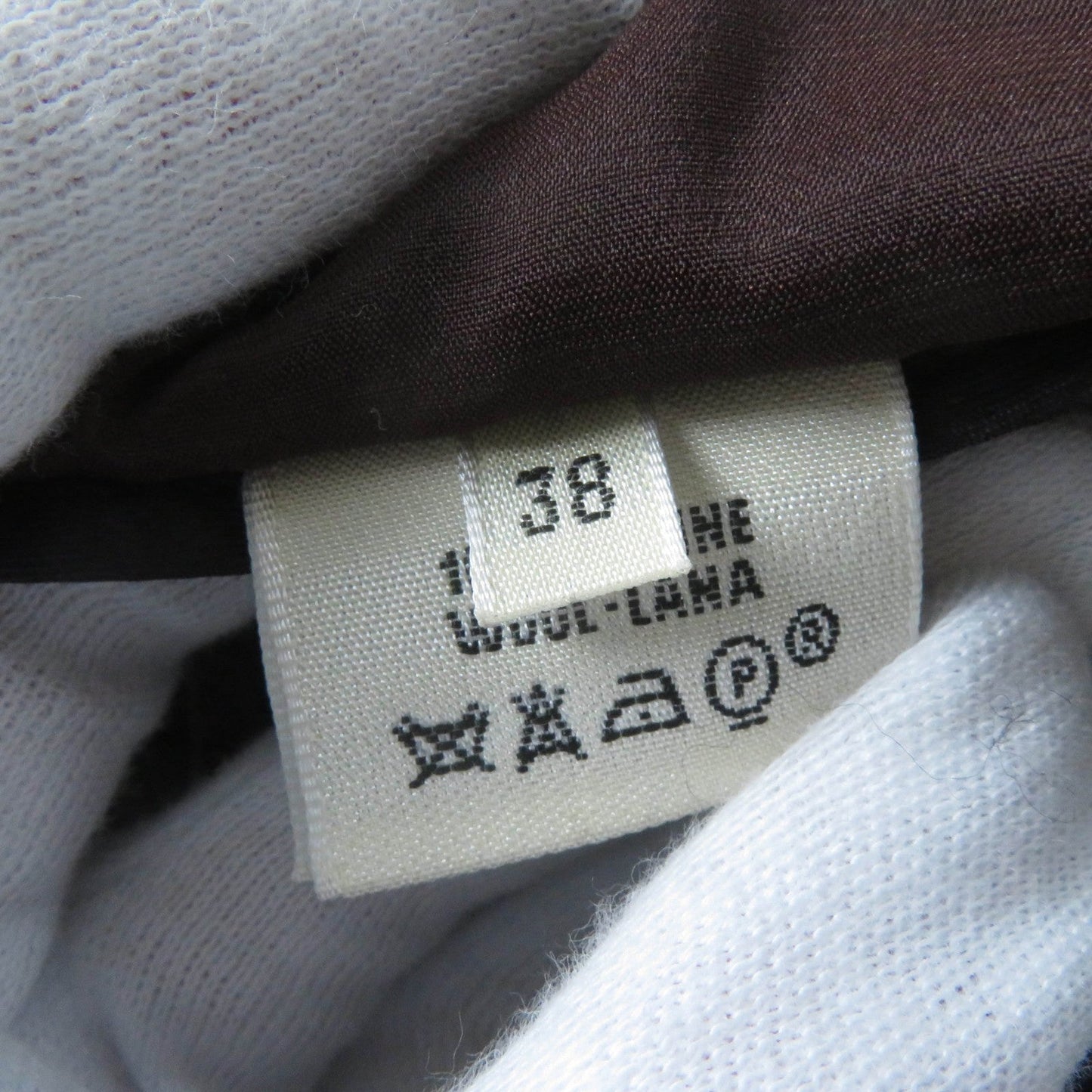 HERMES Pants Main: 100% wool, part: cowhide Brown Women 38 Used
