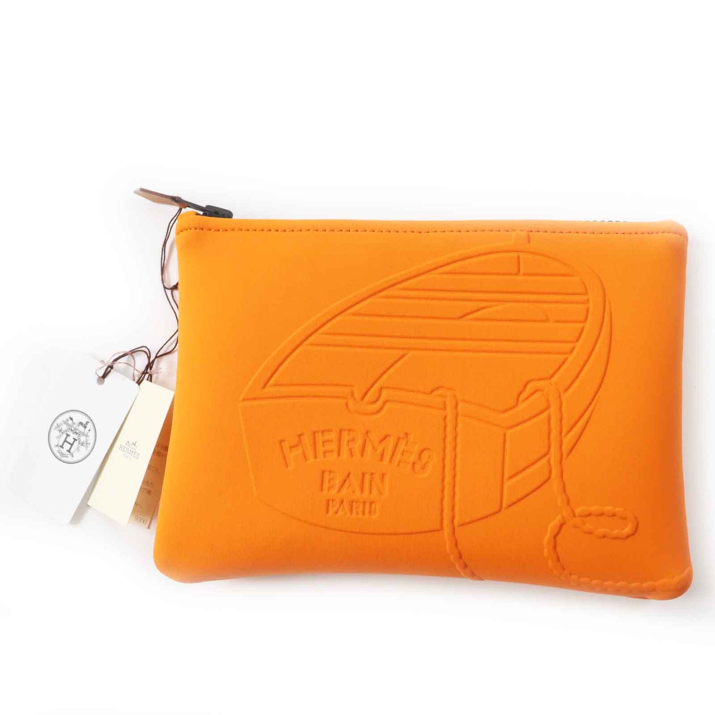 HERMES Pouch Main: Polyamide, Main: Elastane, Lining: Cotton, Part: Leather Orange Neoban Thalassa PM Women Used