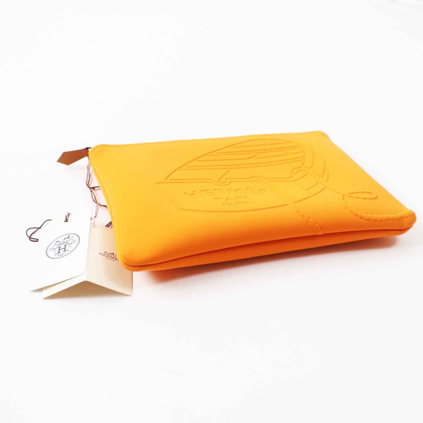 HERMES Pouch Main: Polyamide, Main: Elastane, Lining: Cotton, Part: Leather Orange Neoban Thalassa PM Women Used