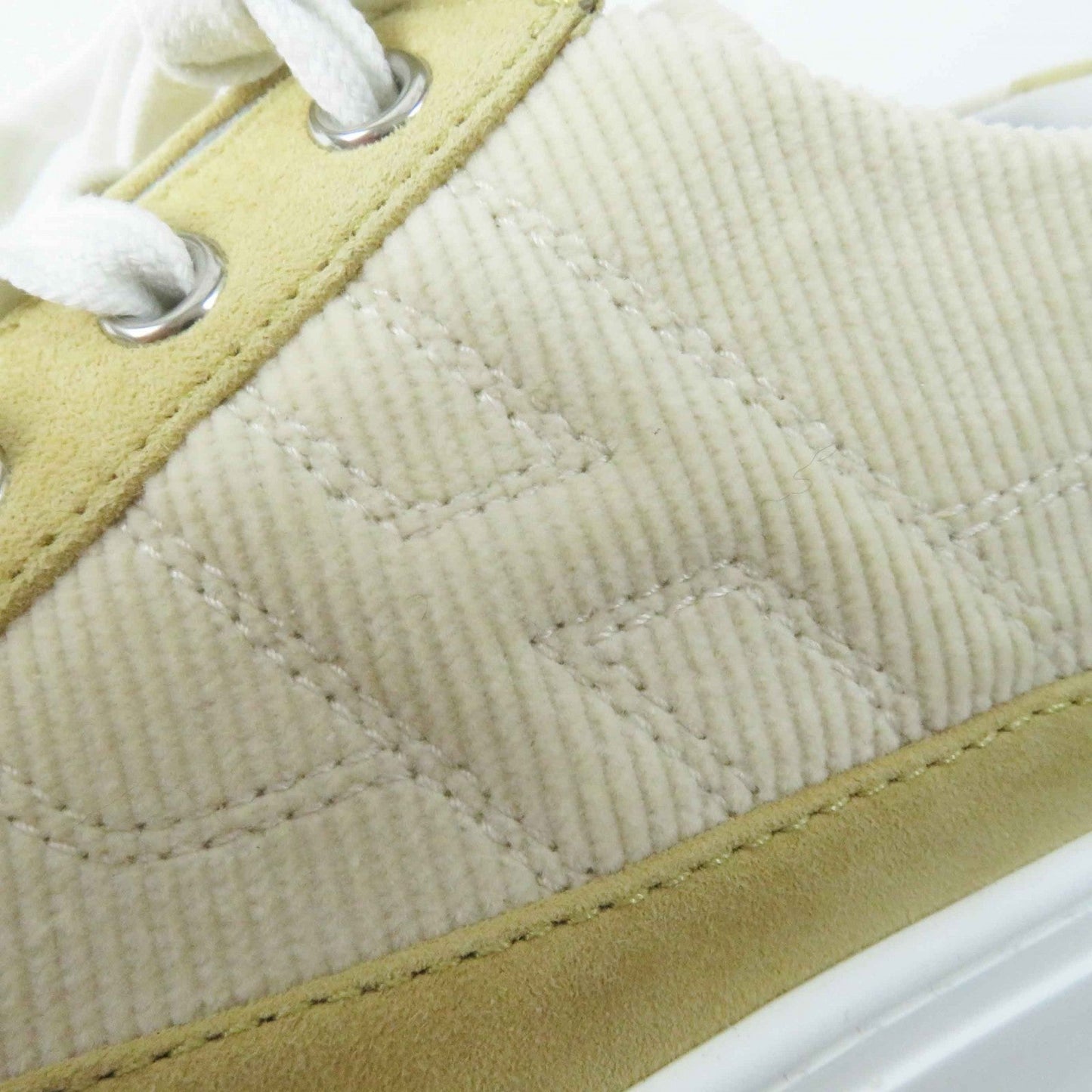 HERMES sneakers Main: Corduroy, Main: Suede leather Beige white deep Women 39 Used