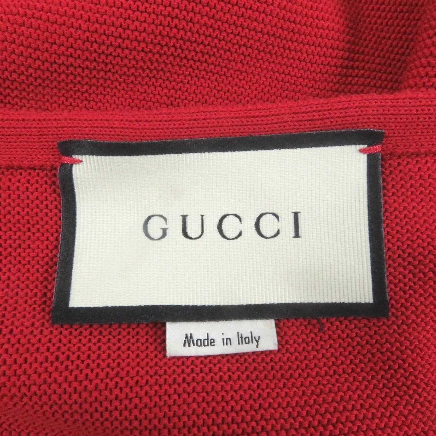 GUCCI knit 496449 Main: 100% cotton, some metal fibers, some polyester, some rayon Red mens L Used