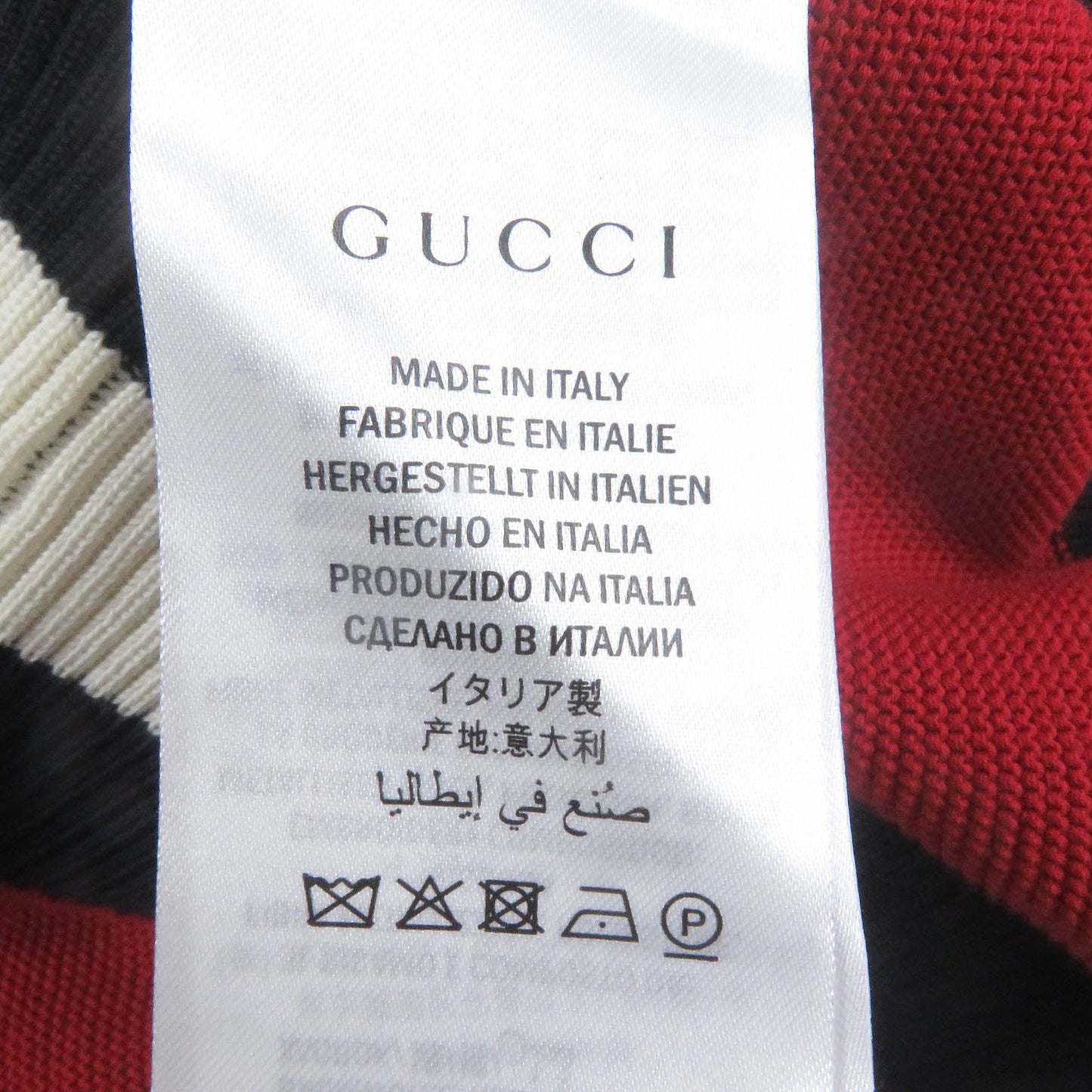 GUCCI knit 496449 Main: 100% cotton, some metal fibers, some polyester, some rayon Red mens L Used
