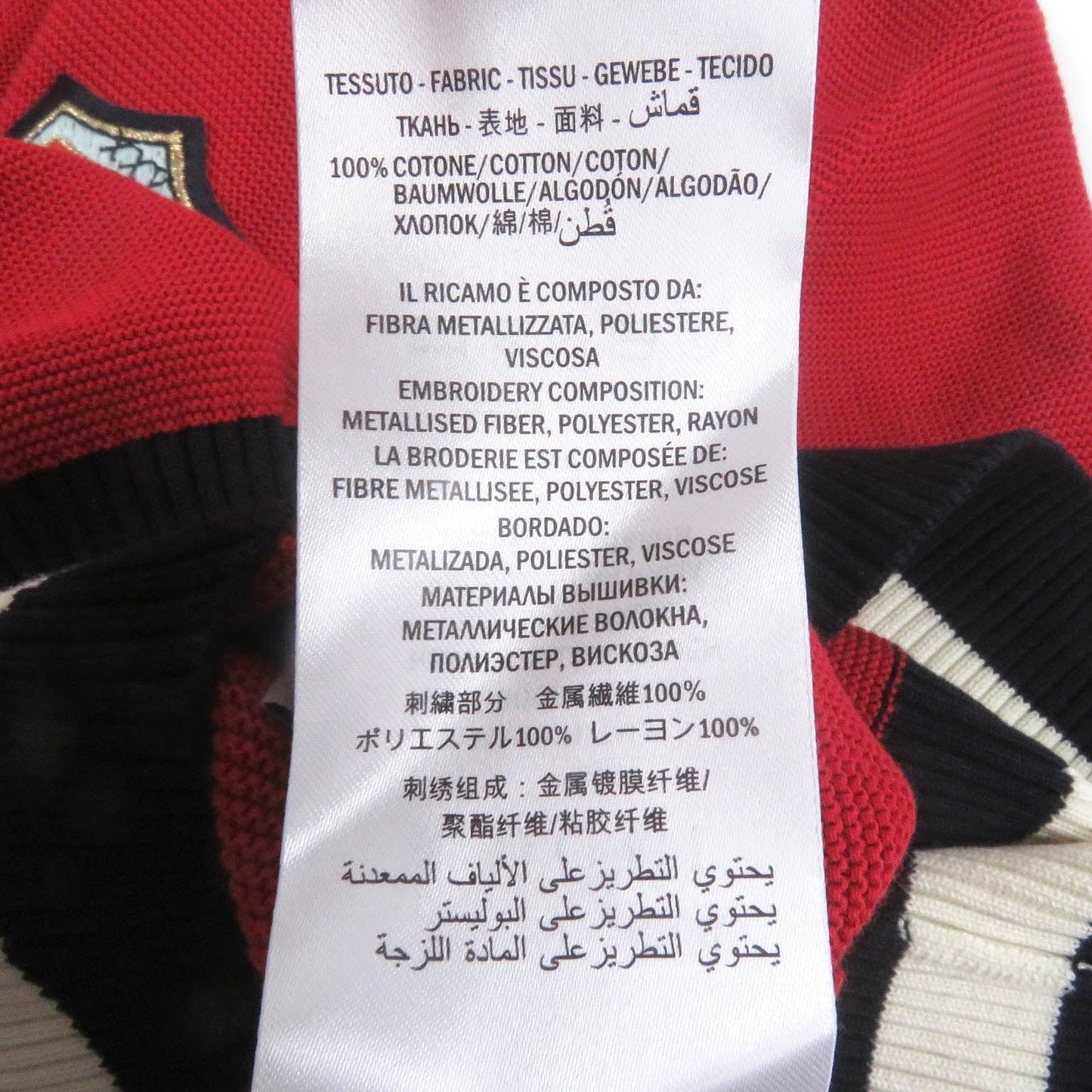 GUCCI knit 496449 Main: 100% cotton, some metal fibers, some polyester, some rayon Red mens L Used