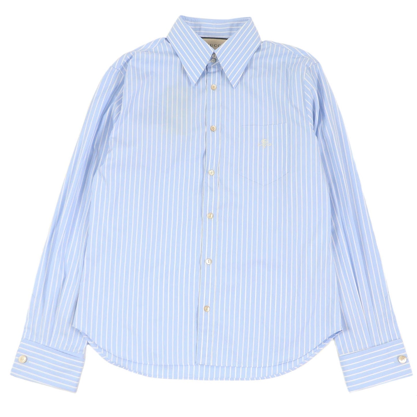 GUCCI Long sleeve shirt 680788 Main: 100% cotton, Part: 100% polyester blue mens 41 Used