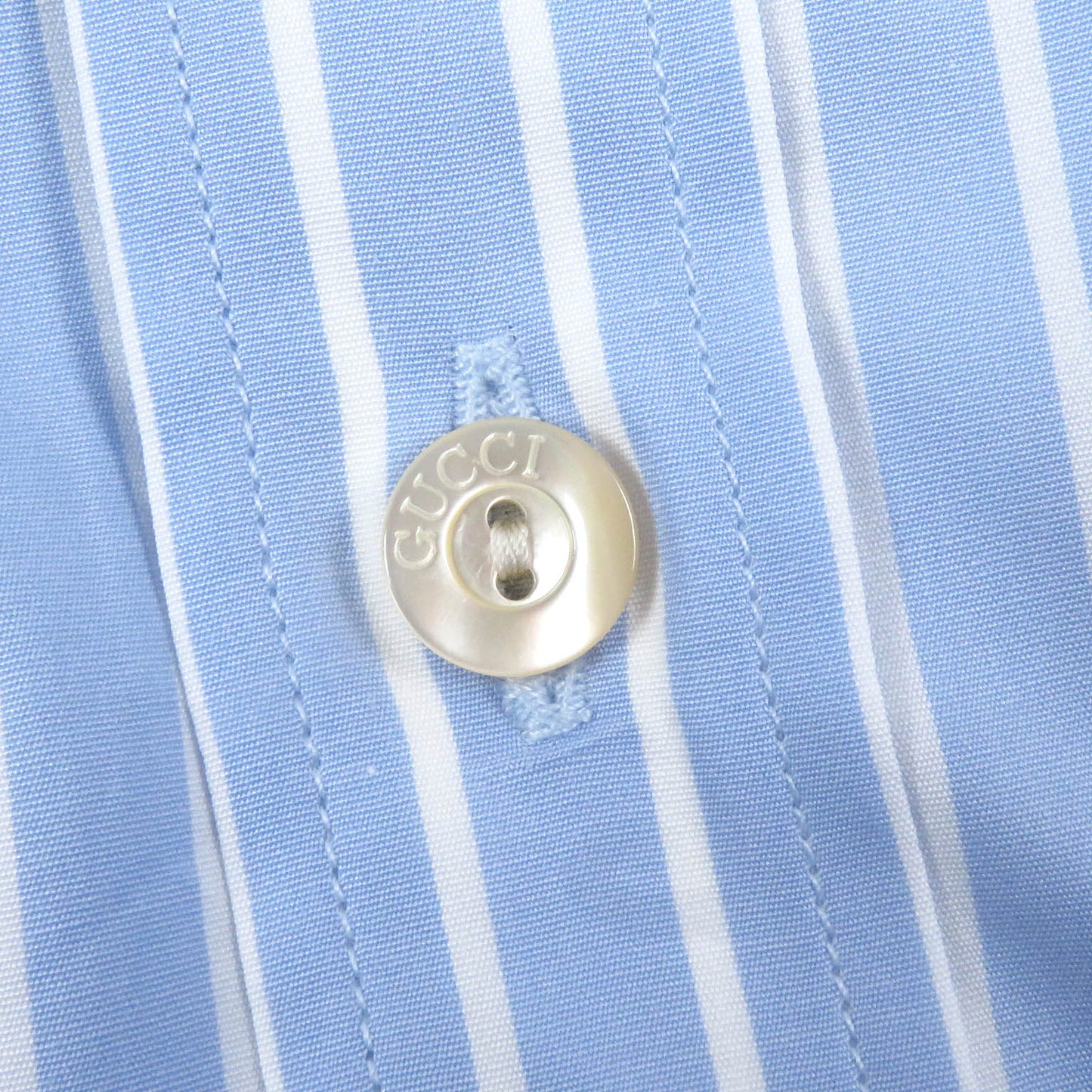 GUCCI Long sleeve shirt 680788 Main: 100% cotton, Part: 100% polyester blue mens 41 Used