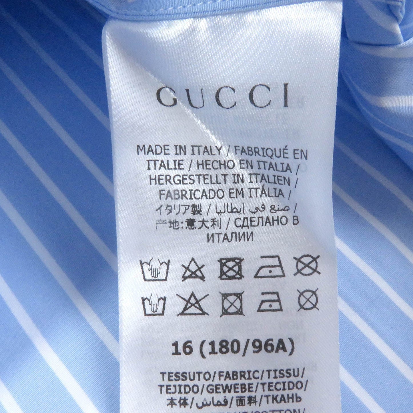 GUCCI Long sleeve shirt 680788 Main: 100% cotton, Part: 100% polyester blue mens 41 Used