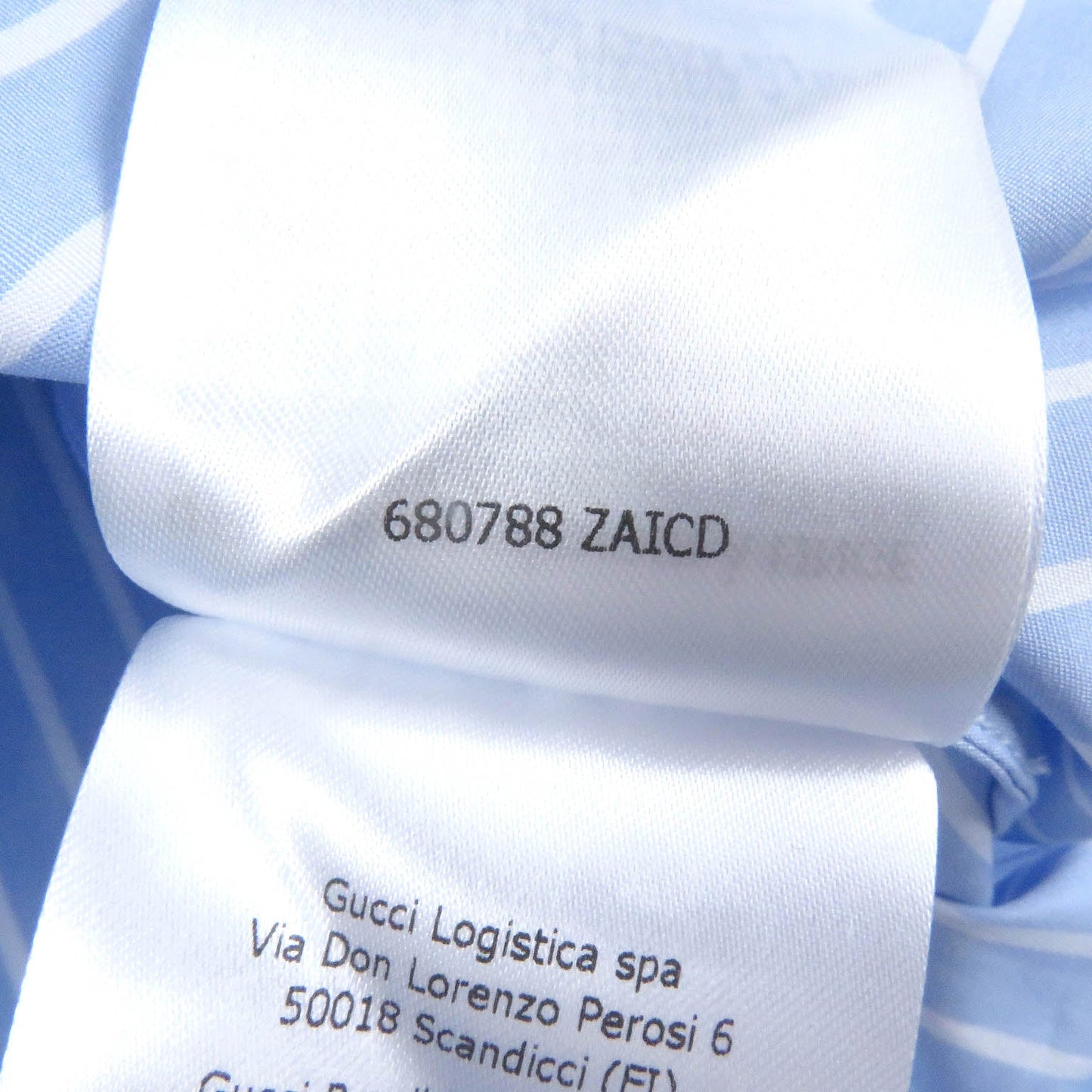 GUCCI Long sleeve shirt 680788 Main: 100% cotton, Part: 100% polyester blue mens 41 Used