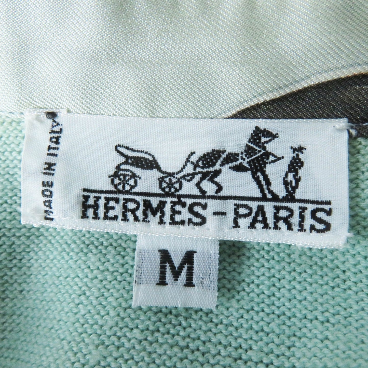 HERMES Short sleeve polo shirt Outer material: 100% silk, Outer material: 85% cotton, Outer material: 15% cashmere Light blue type The Precious Life of the Mediterranean Women M Used