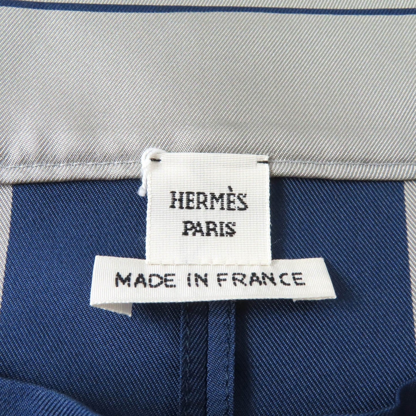 HERMES tops Main: 100% silk Gray navy Women 36 Used