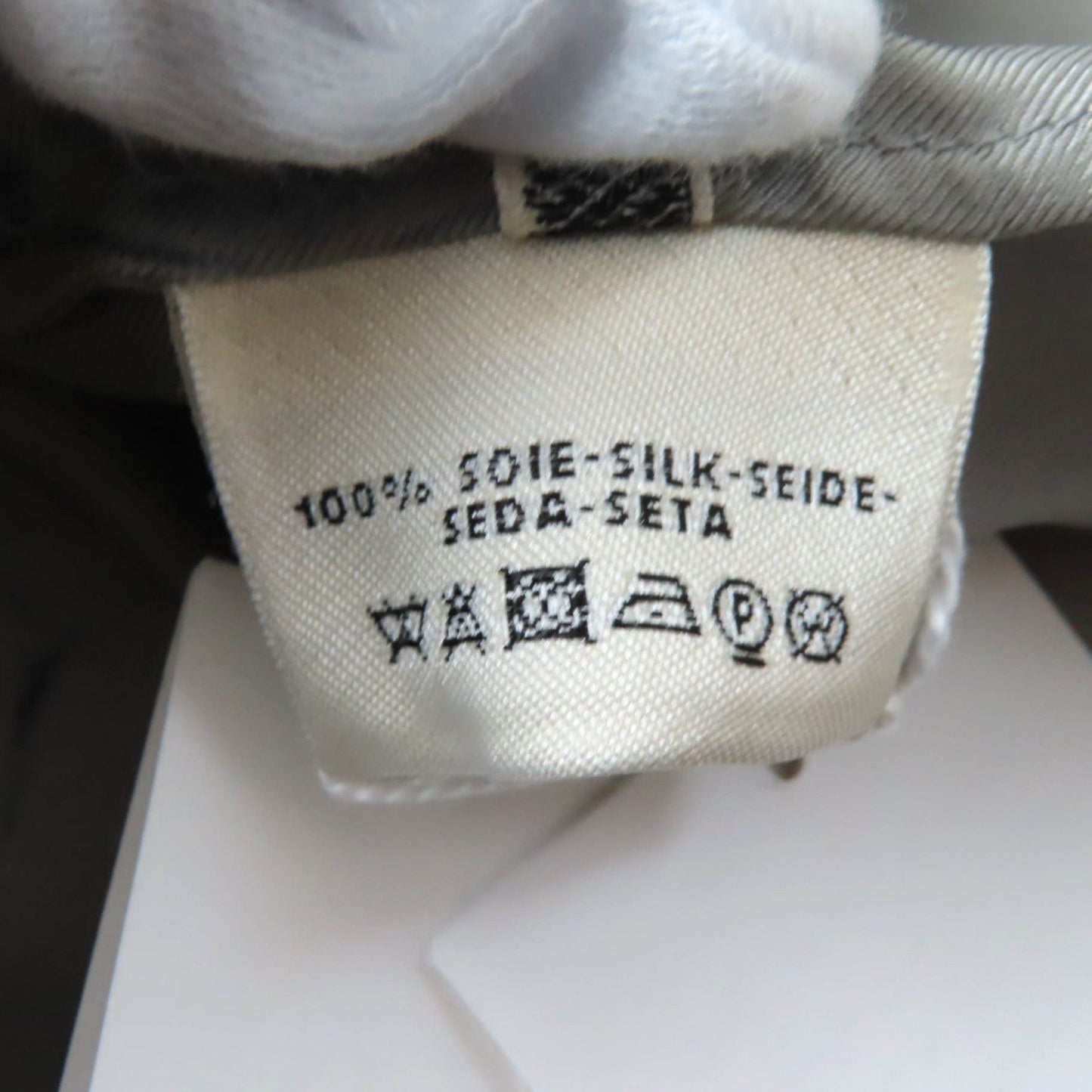 HERMES tops Main: 100% silk Gray navy Women 36 Used