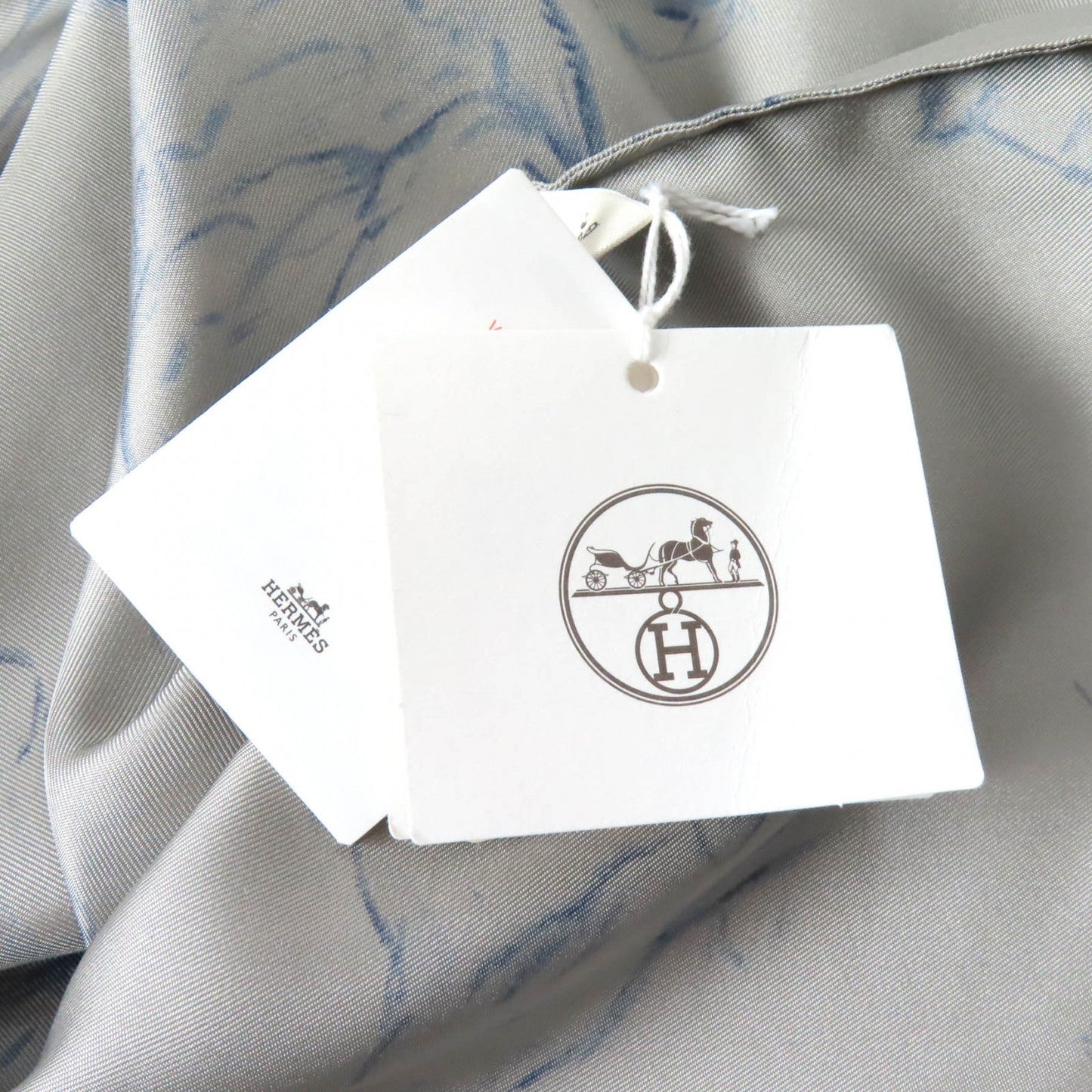 HERMES tops Main: 100% silk Gray navy Women 36 Used