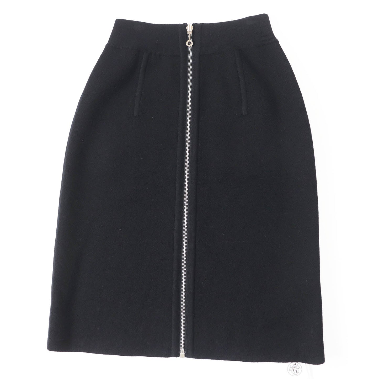 HERMES skirt 3H2300D2 Main: 88% wool, Main: 10% cashmere, Main: 2% polyurethane, Part: 84% wool, Part: 9% cashmere Black Grey Women 34 Used