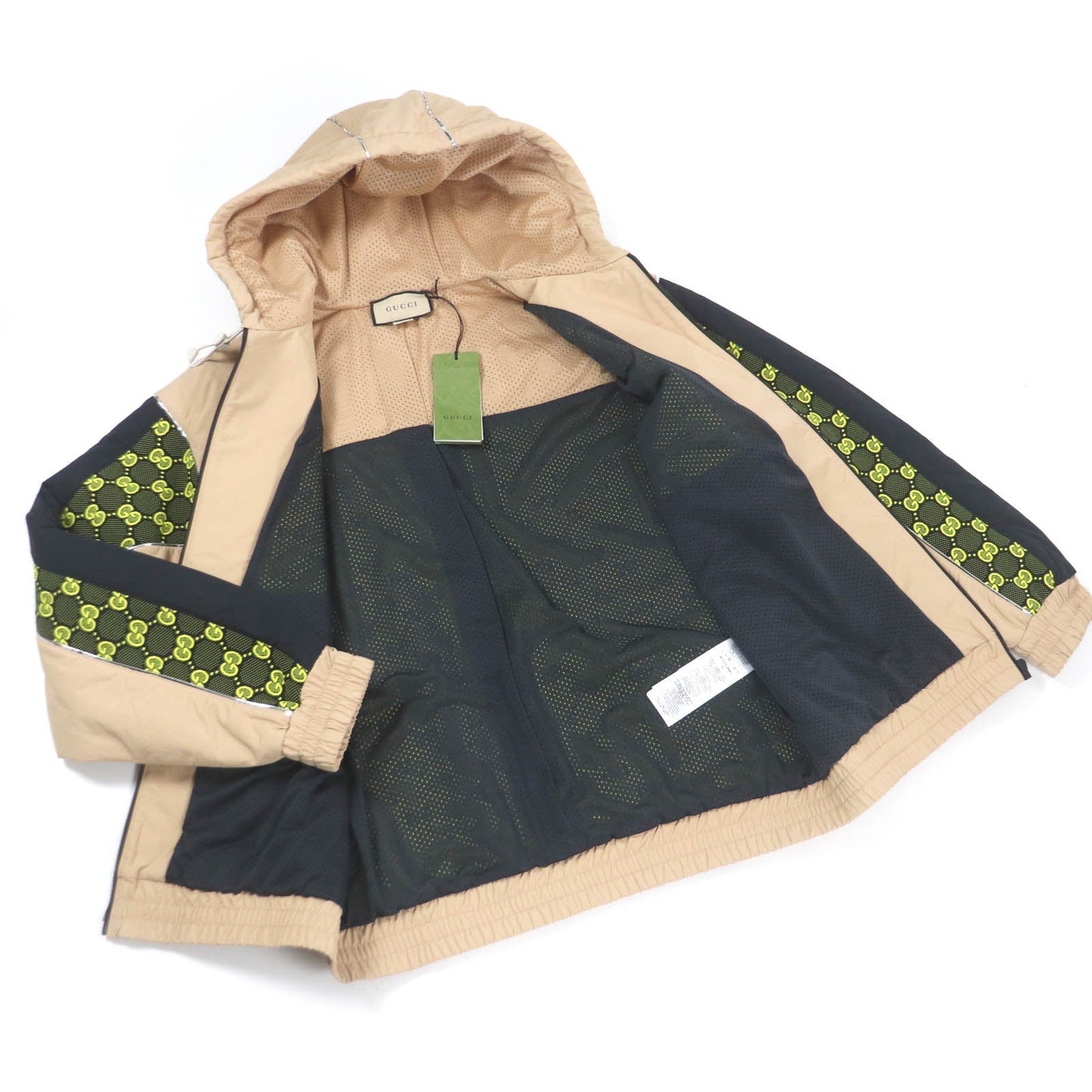 GUCCI Jacket 752157 Outer: 100% nylon, some: 96% nylon, some: 4% polyurethane, some: 61% polyurethane, some: 39% polyester beige mens M Used