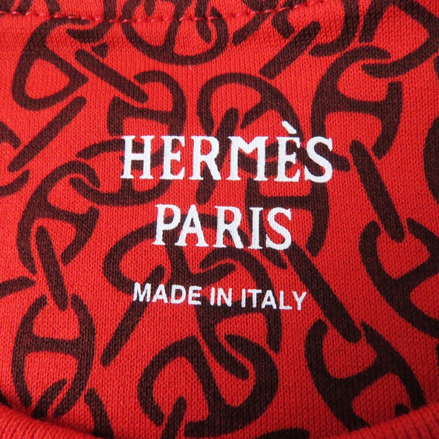 HERMES Short sleeve T-shirt 4E4620DB Main: 100% cotton, part: 98% cotton, part: 2% polyurethane Red brown Women 34 Used
