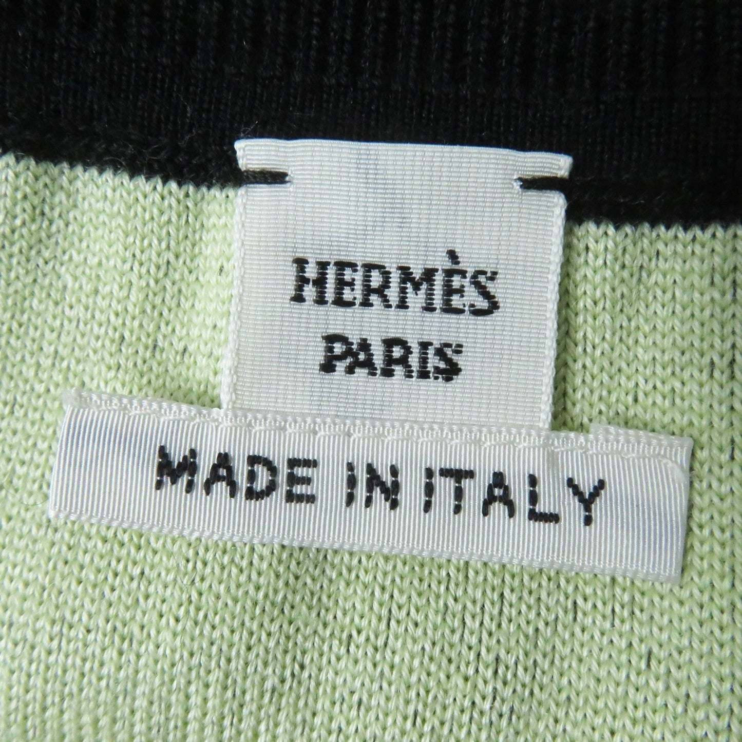 HERMES skirt 2H2302D8 Outer: 45% cashmere, Outer: 45% silk, Outer: 10% polyamide, Part: 48% cashmere, Part: 48% silk Black Light Green White Women 36 Used