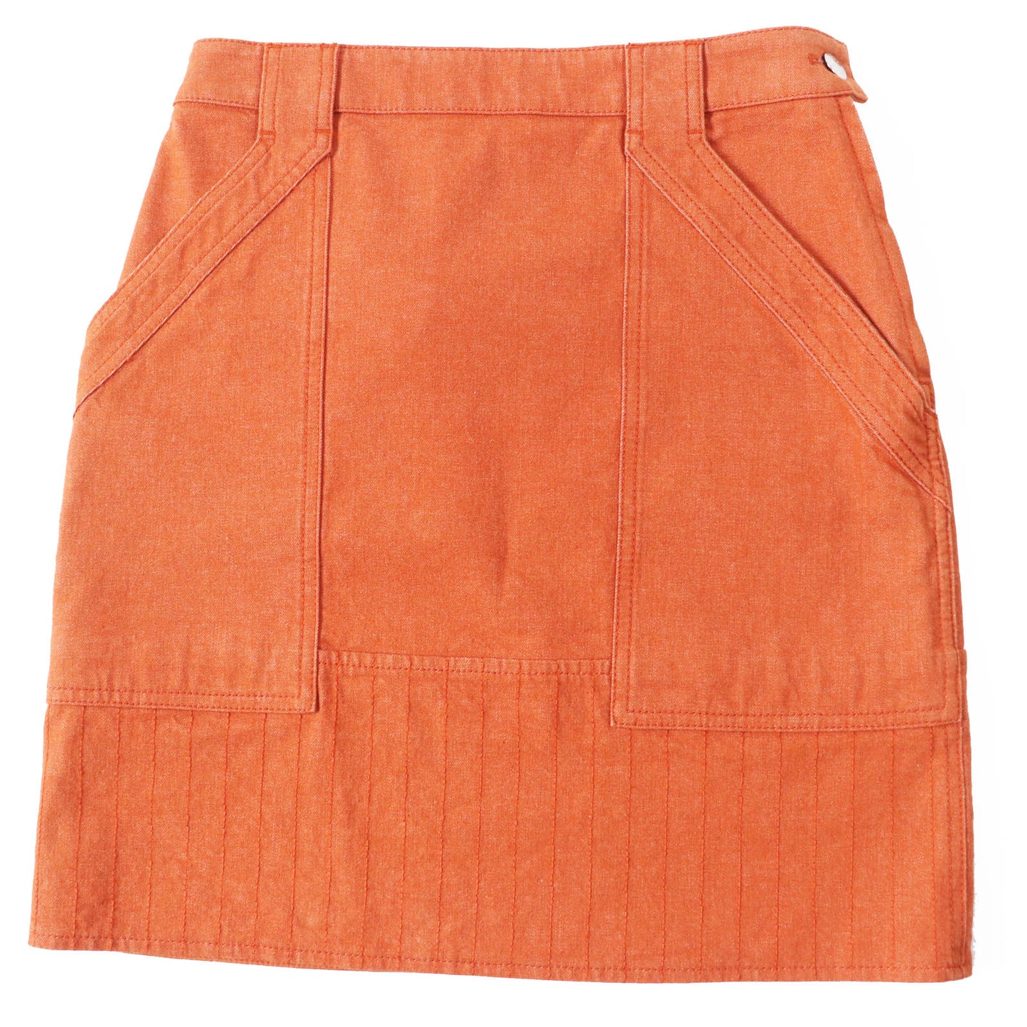 HERMES skirt 2E0350DQ Outer: 98% cotton, Outer: 2% polyurethane, Lining: 64% cotton, Lining: 33% rayon, Lining: 3% polyurethane Orange Crude cell Women 34 Used