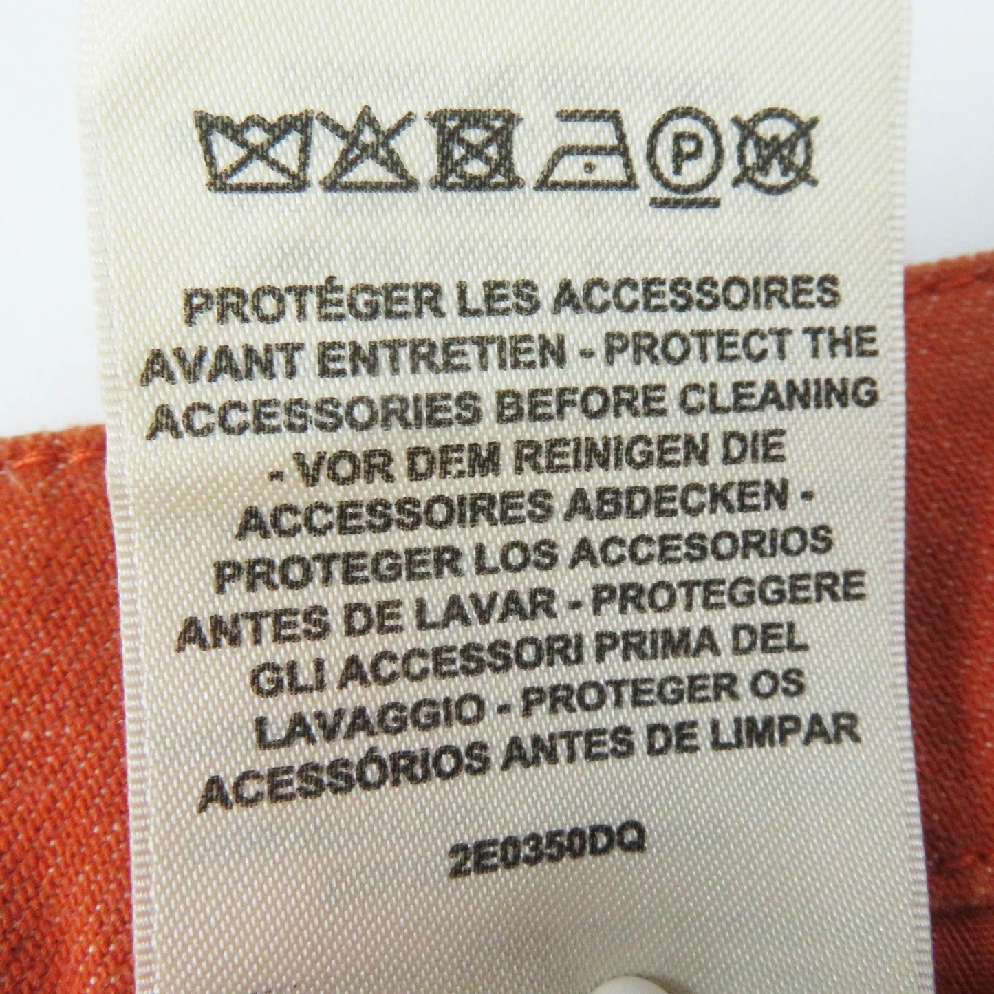 HERMES skirt 2E0350DQ Outer: 98% cotton, Outer: 2% polyurethane, Lining: 64% cotton, Lining: 33% rayon, Lining: 3% polyurethane Orange Crude cell Women 34 Used