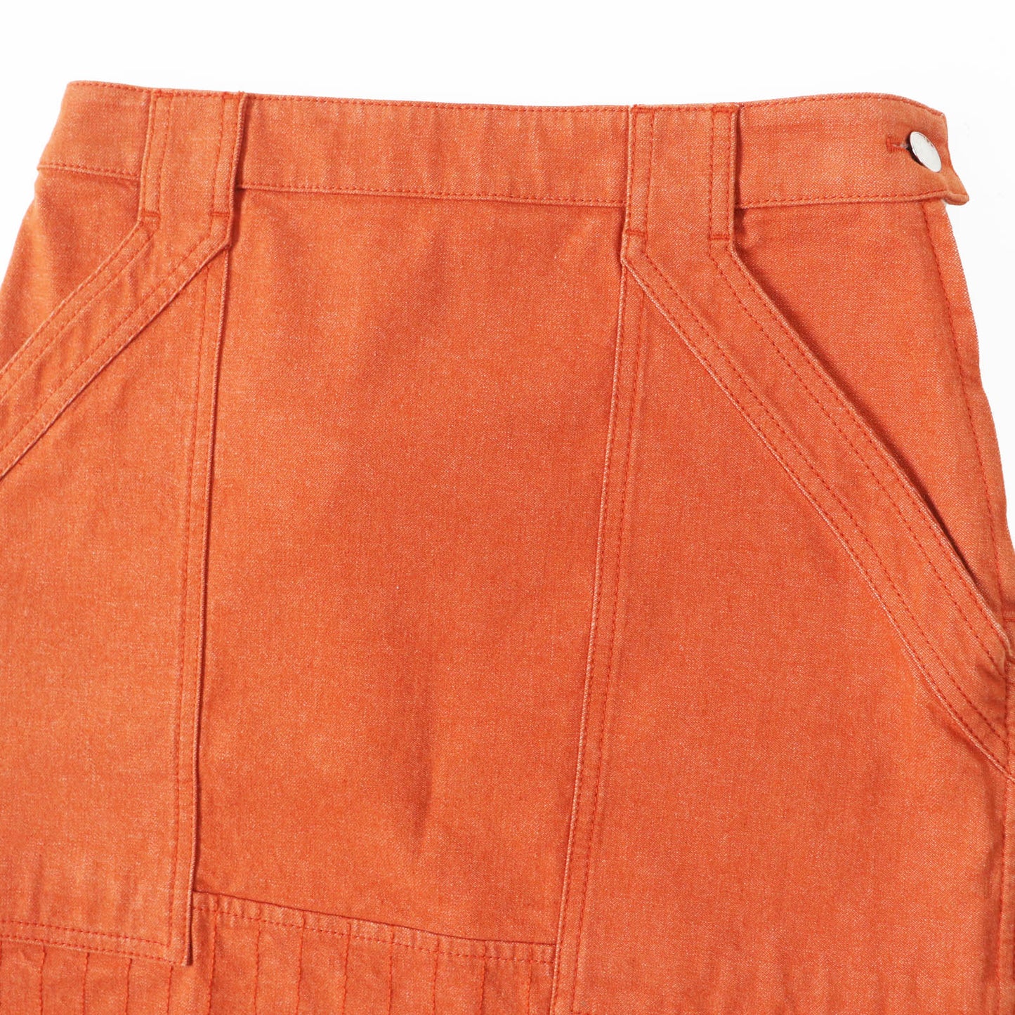 HERMES skirt 2E0350DQ Outer: 98% cotton, Outer: 2% polyurethane, Lining: 64% cotton, Lining: 33% rayon, Lining: 3% polyurethane Orange Crude cell Women 34 Used