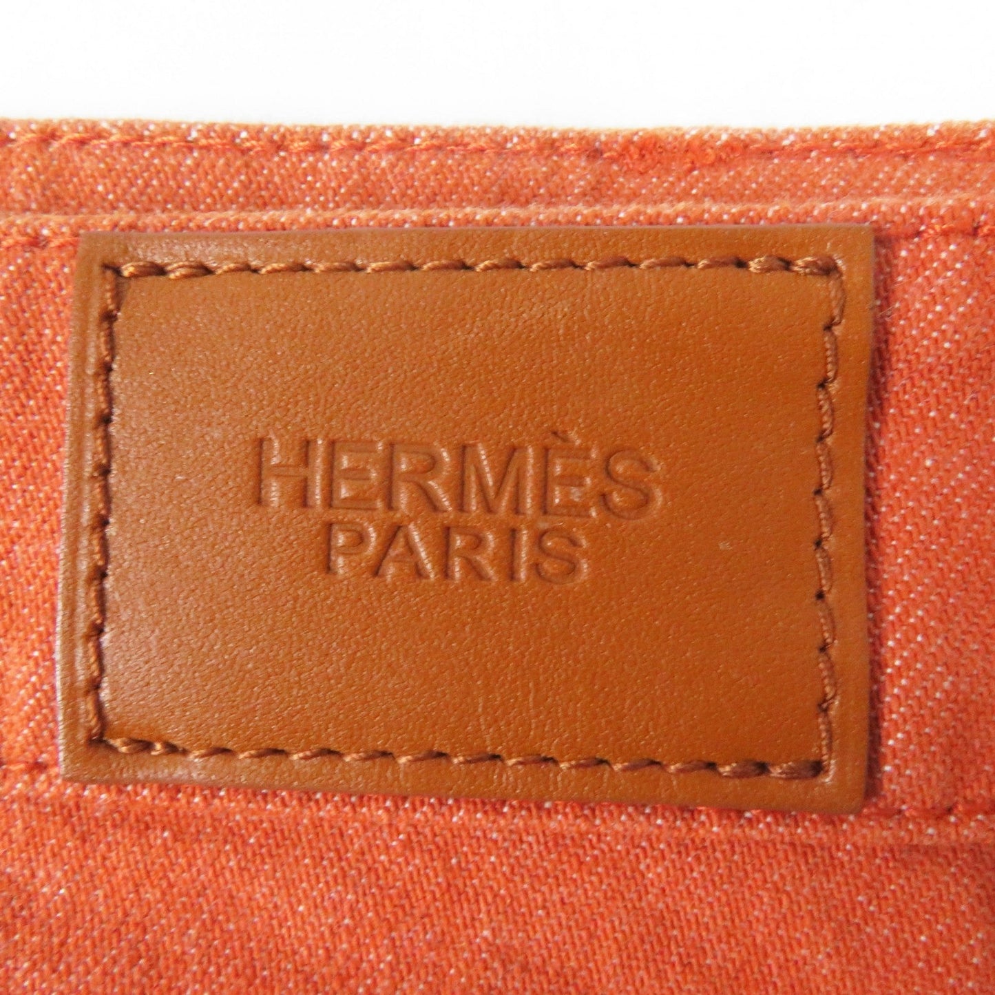 HERMES skirt 2E0350DQ Outer: 98% cotton, Outer: 2% polyurethane, Lining: 64% cotton, Lining: 33% rayon, Lining: 3% polyurethane Orange Crude cell Women 34 Used