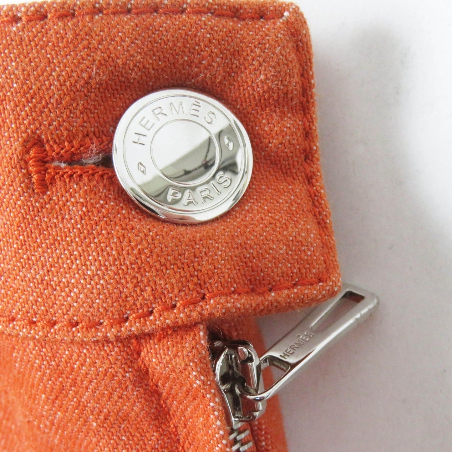 HERMES skirt 2E0350DQ Outer: 98% cotton, Outer: 2% polyurethane, Lining: 64% cotton, Lining: 33% rayon, Lining: 3% polyurethane Orange Crude cell Women 34 Used